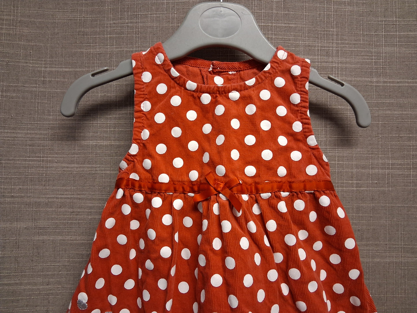 Disney Baby Minnie Mouse Red Spotty Pinafore Dress Sleeveless Age 6-9 Months