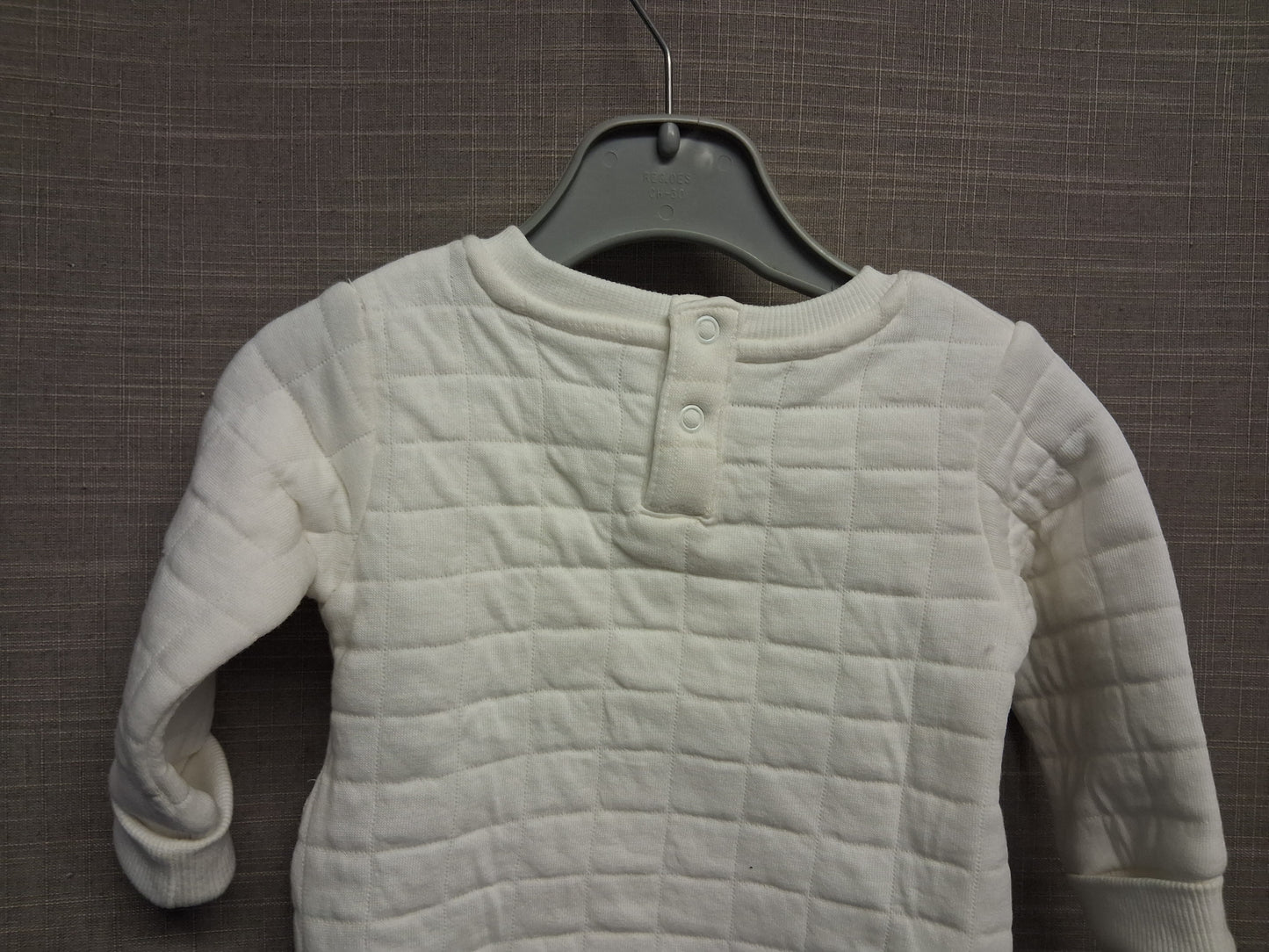 Primark Boys White Quilted Padded Jumper Sweater Age 3-6 Months New