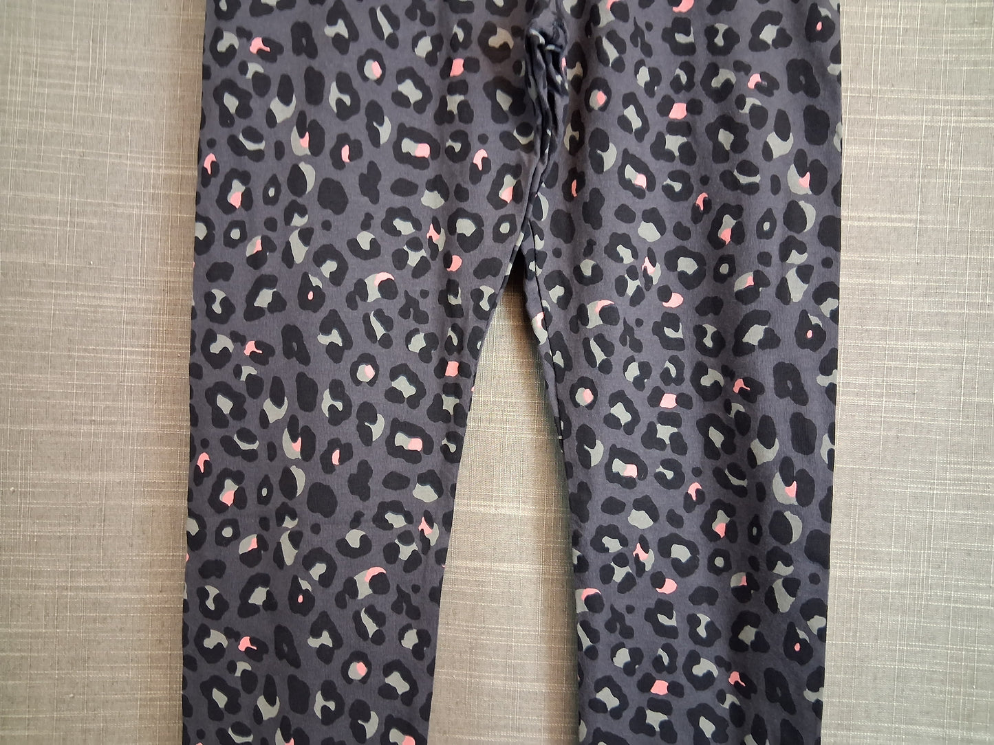 F&F Girls Grey Animal Print Leggings Jersey Age 10-11 Years
