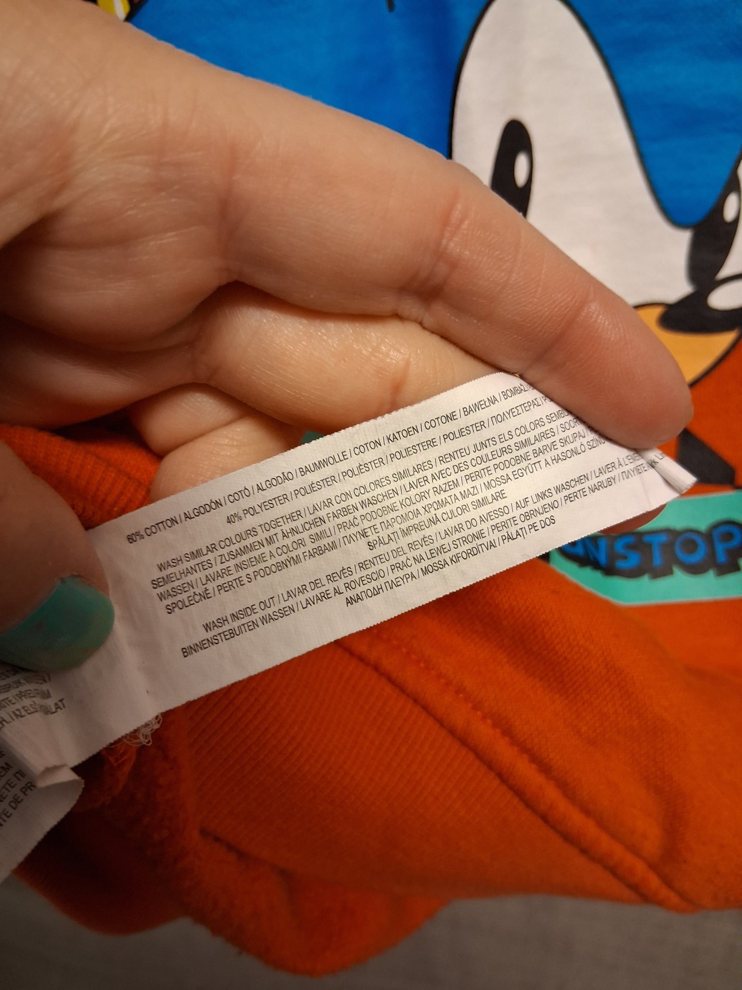 Primark Sonic The Hedgehog Sweater Orange Age 6-7 Years