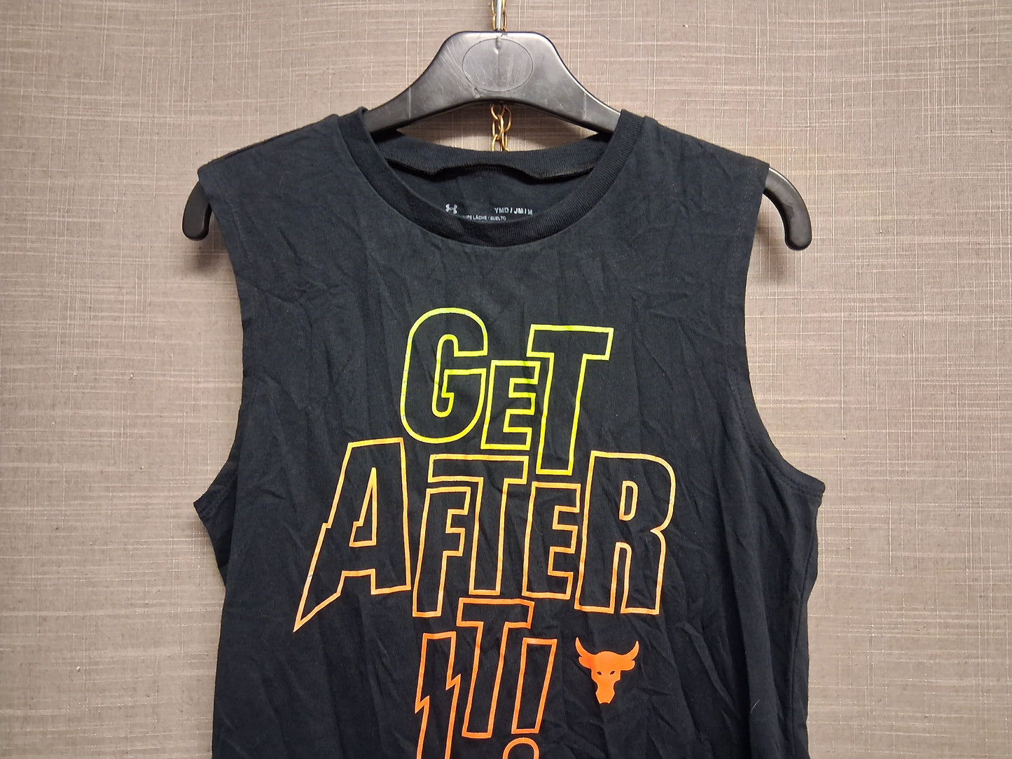 Under Armour Black Sleeveless Tank Vest Top Age Youth Medium  8-10 Years