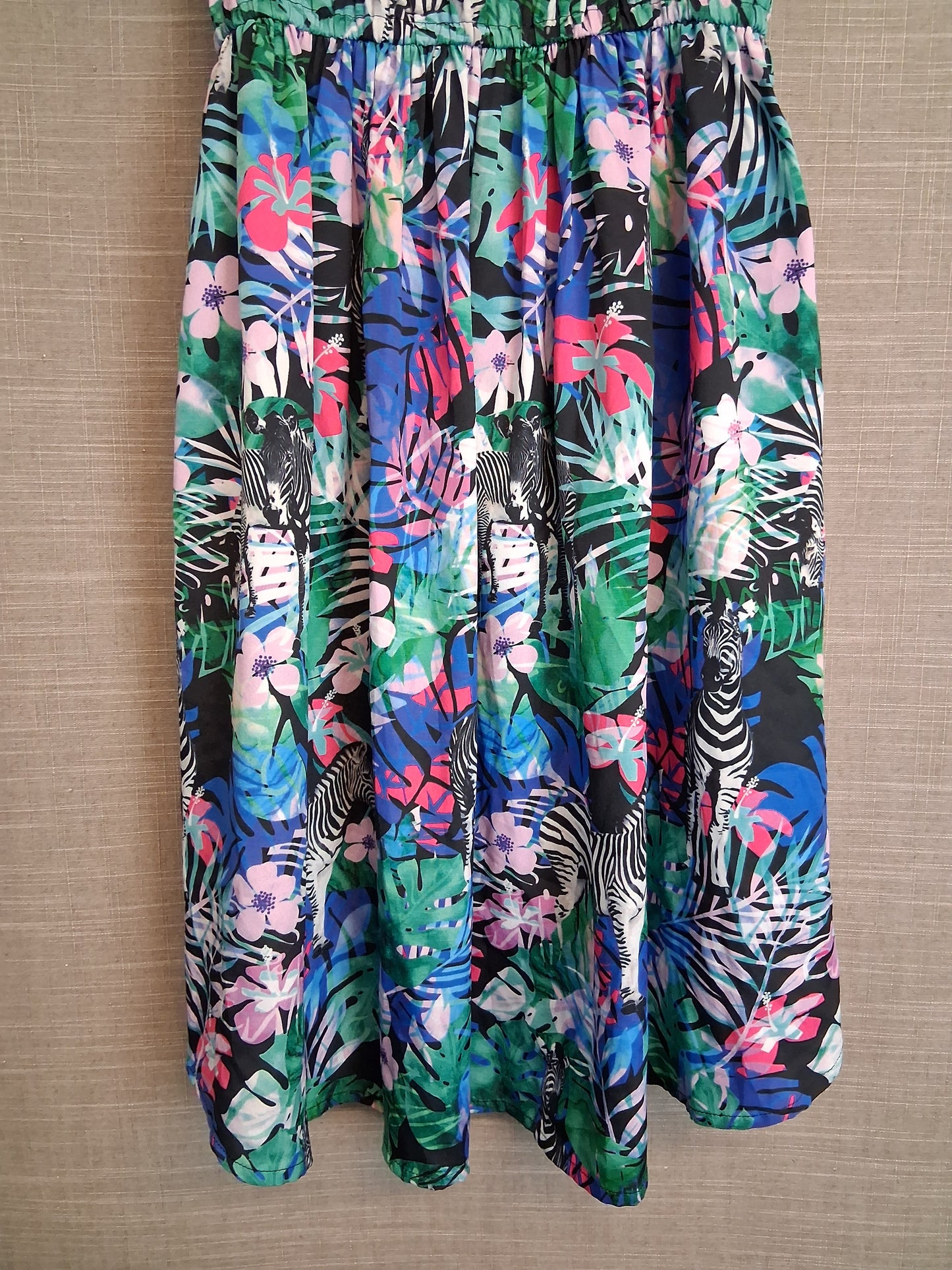 Blue Zoo Girls Tropical Print Cold Shoulder Hi Lo Dress Age 8 Years New
