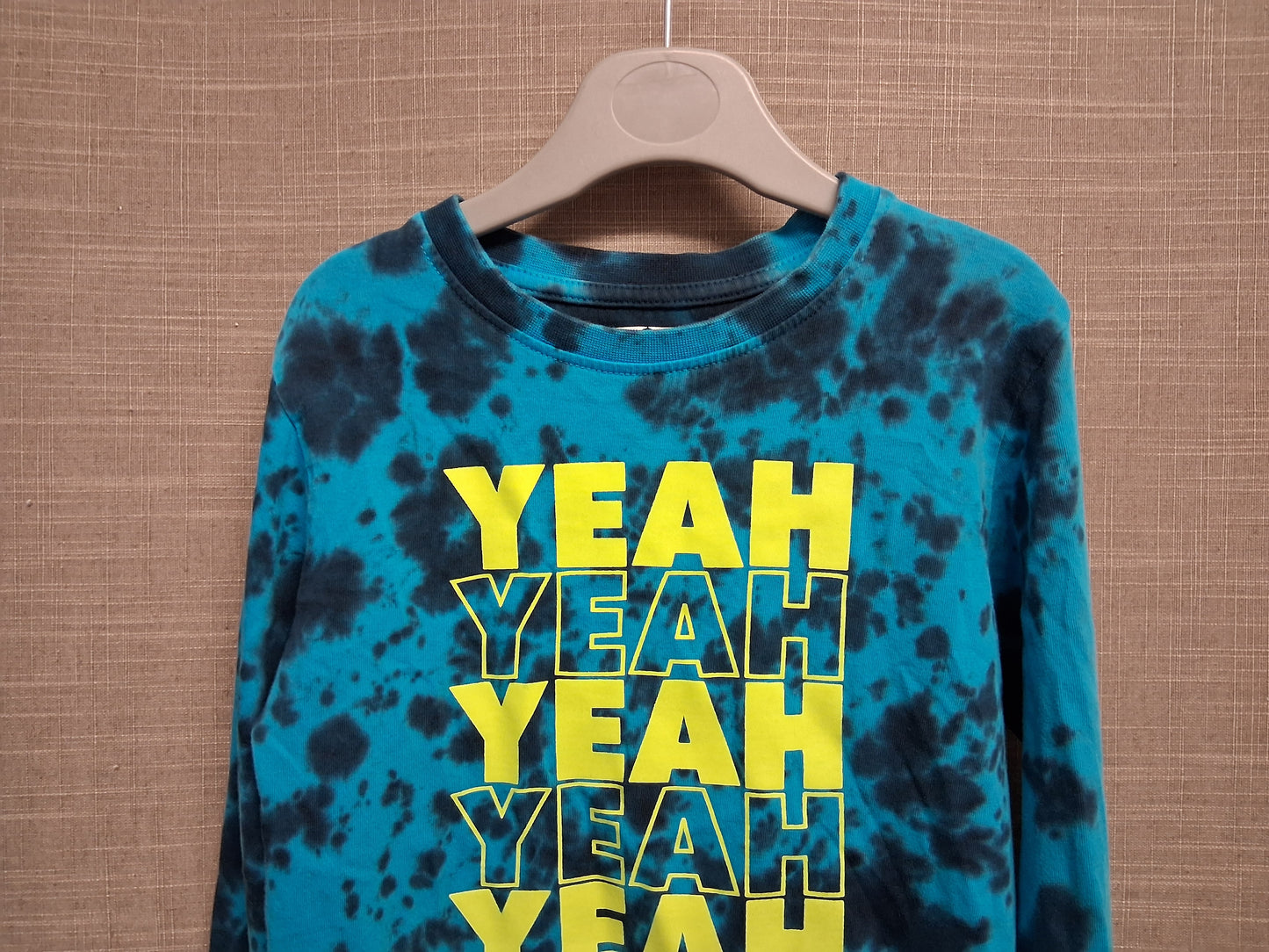 Next Boys Blue Tie Dye Long Sleeve T-Shirt Yeah! Age 4-5 Years