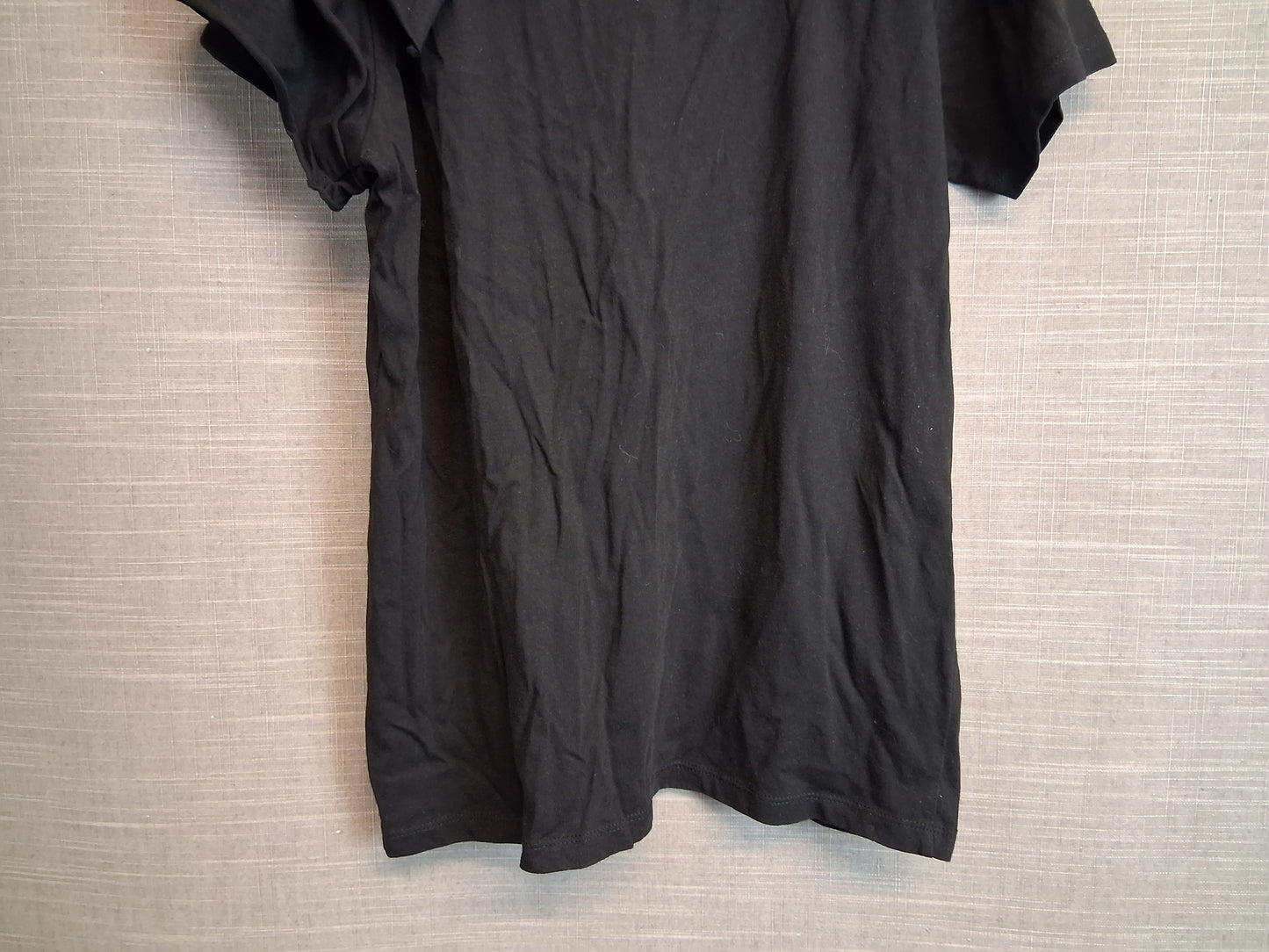 River Island Girls Black T-Shirt Silver Lips Bow Shoulder Age 11-12 Years