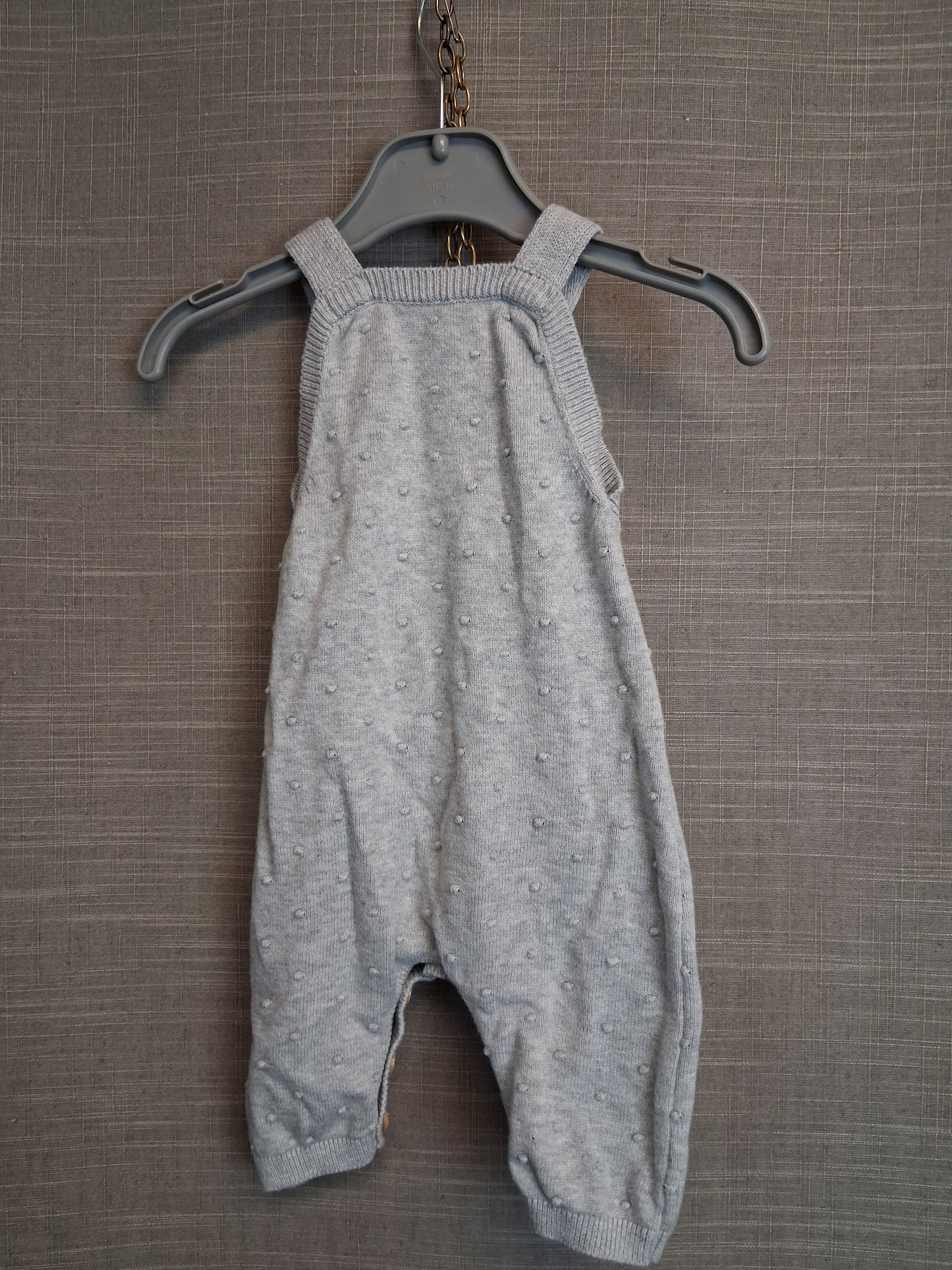 Billie Faiers Boys Grey Knitted Bunny Dungarees Age Tiny Baby