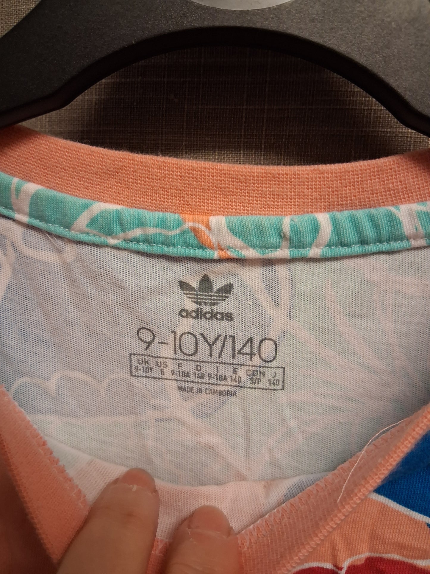 Adidas Girls Multicolour Floral Short Sleeve T-Shirt Age 9-10 Years