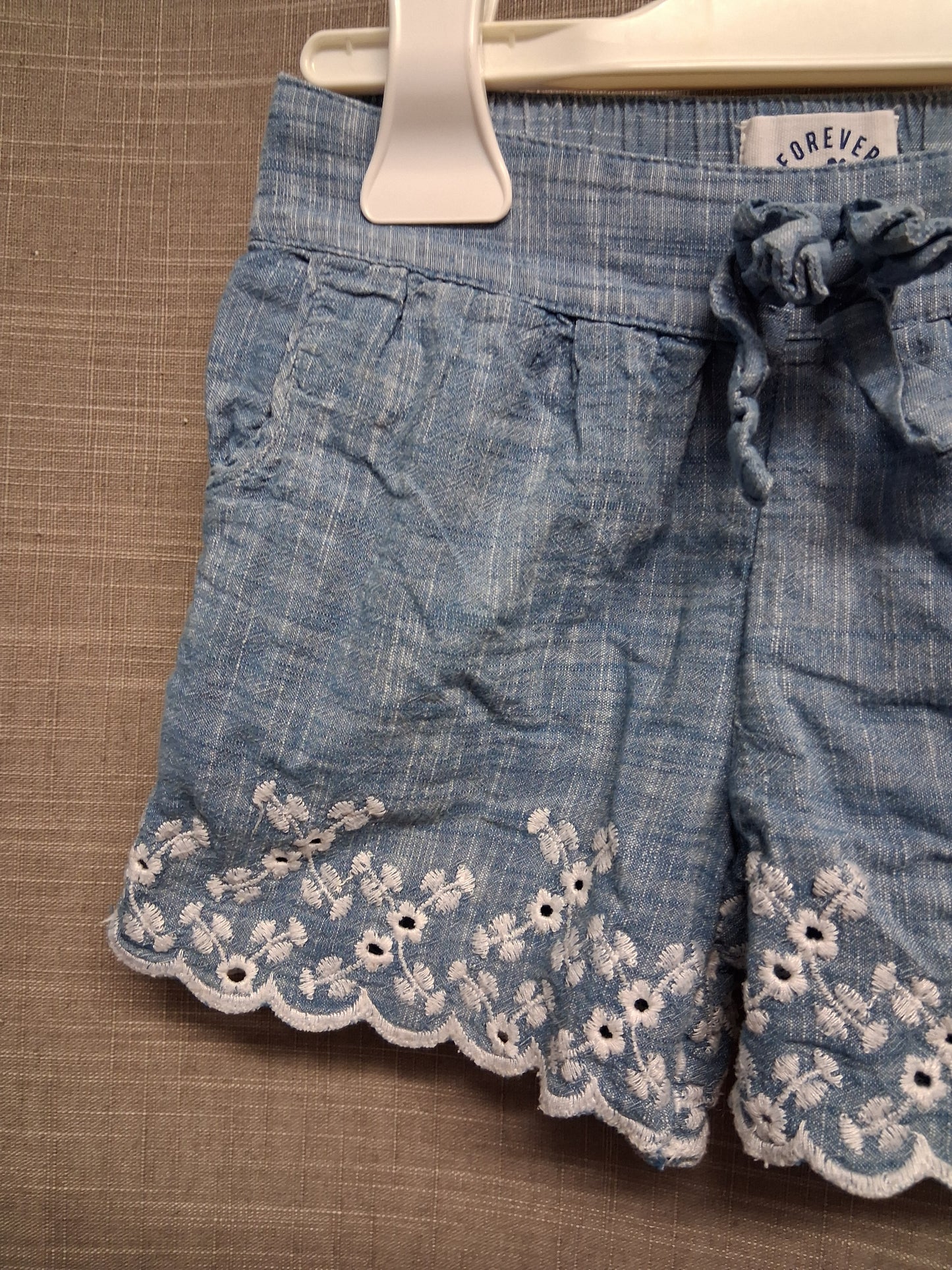 Mothercare Girls Blue Chambray Denim Shorts Age 2-3 Years