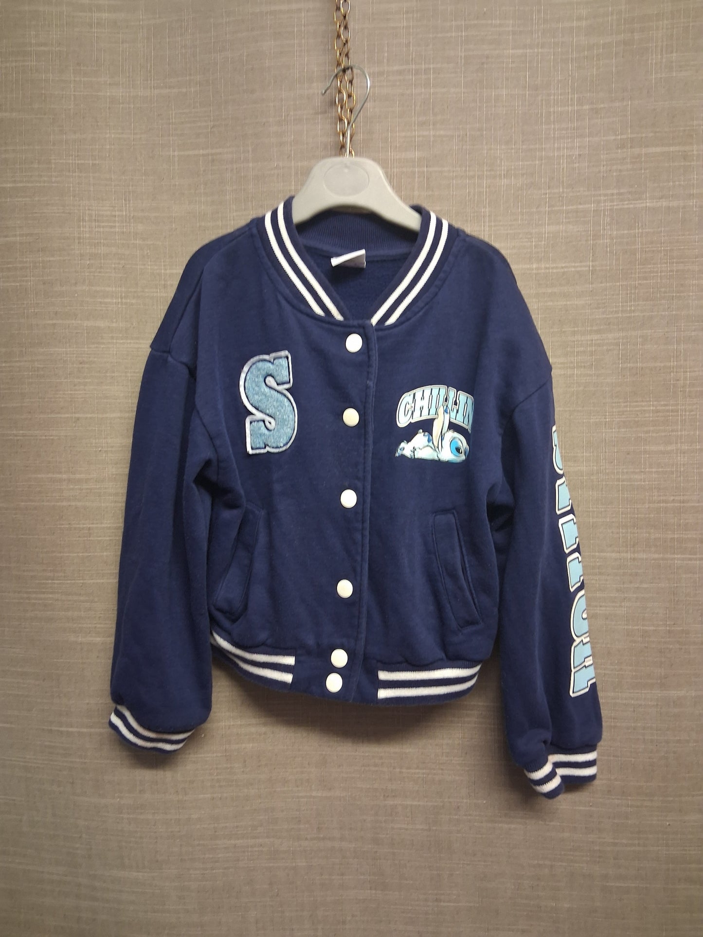 Primark Disney Girls Stitch Varisty Style Jacket Age 7-8 Years