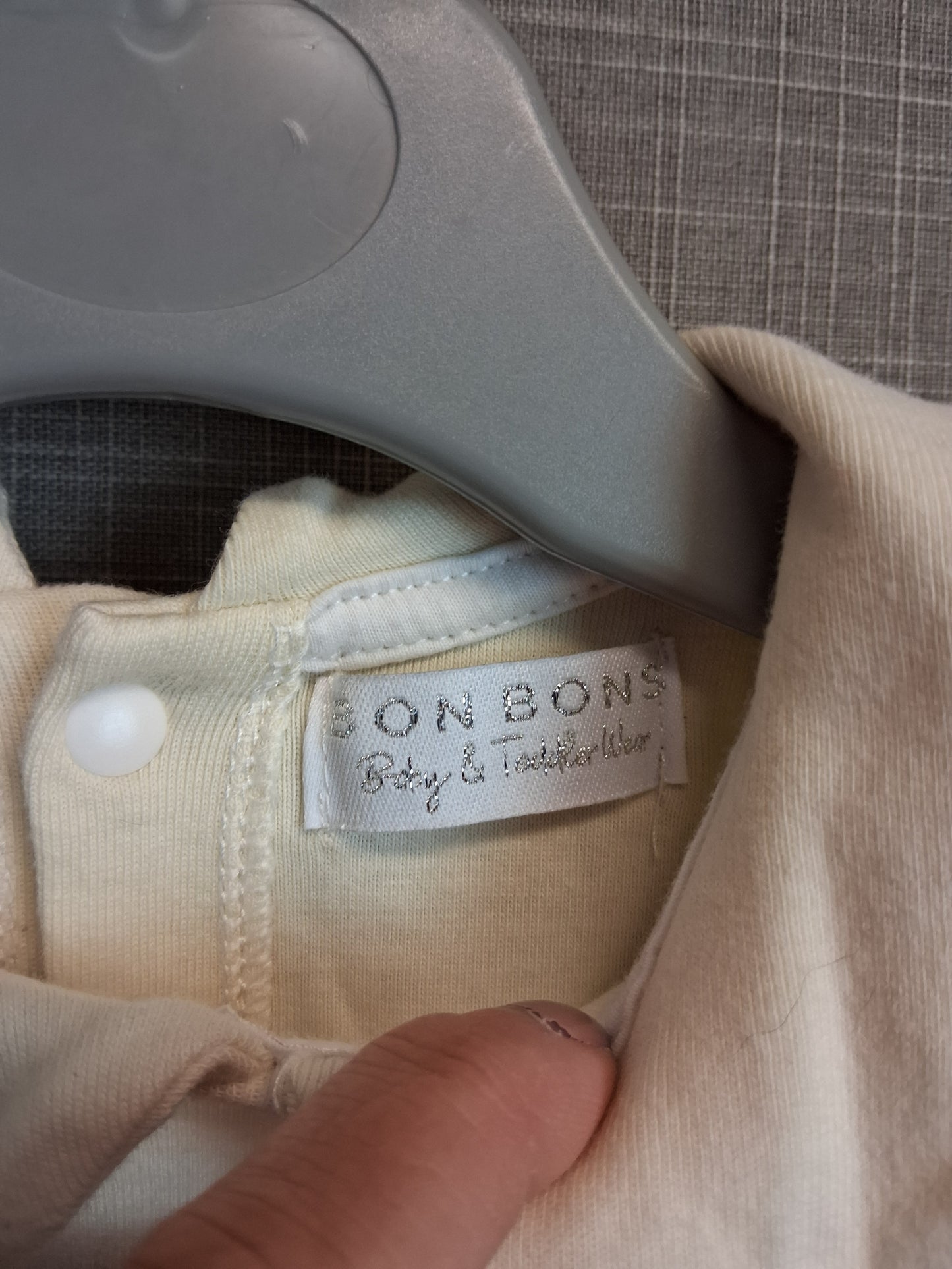 Bonbons Girls Long Sleeve Dress Cream Mesh Skirt Age 6 Months