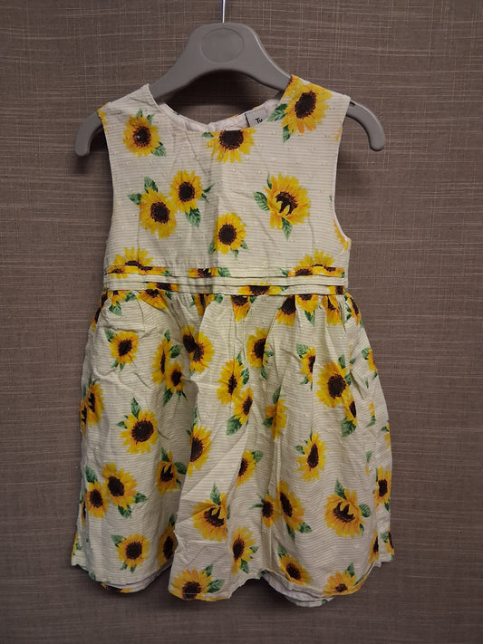 TU Girls Sunflower Print A Line Sleeveless Dress Age 2-3 Years