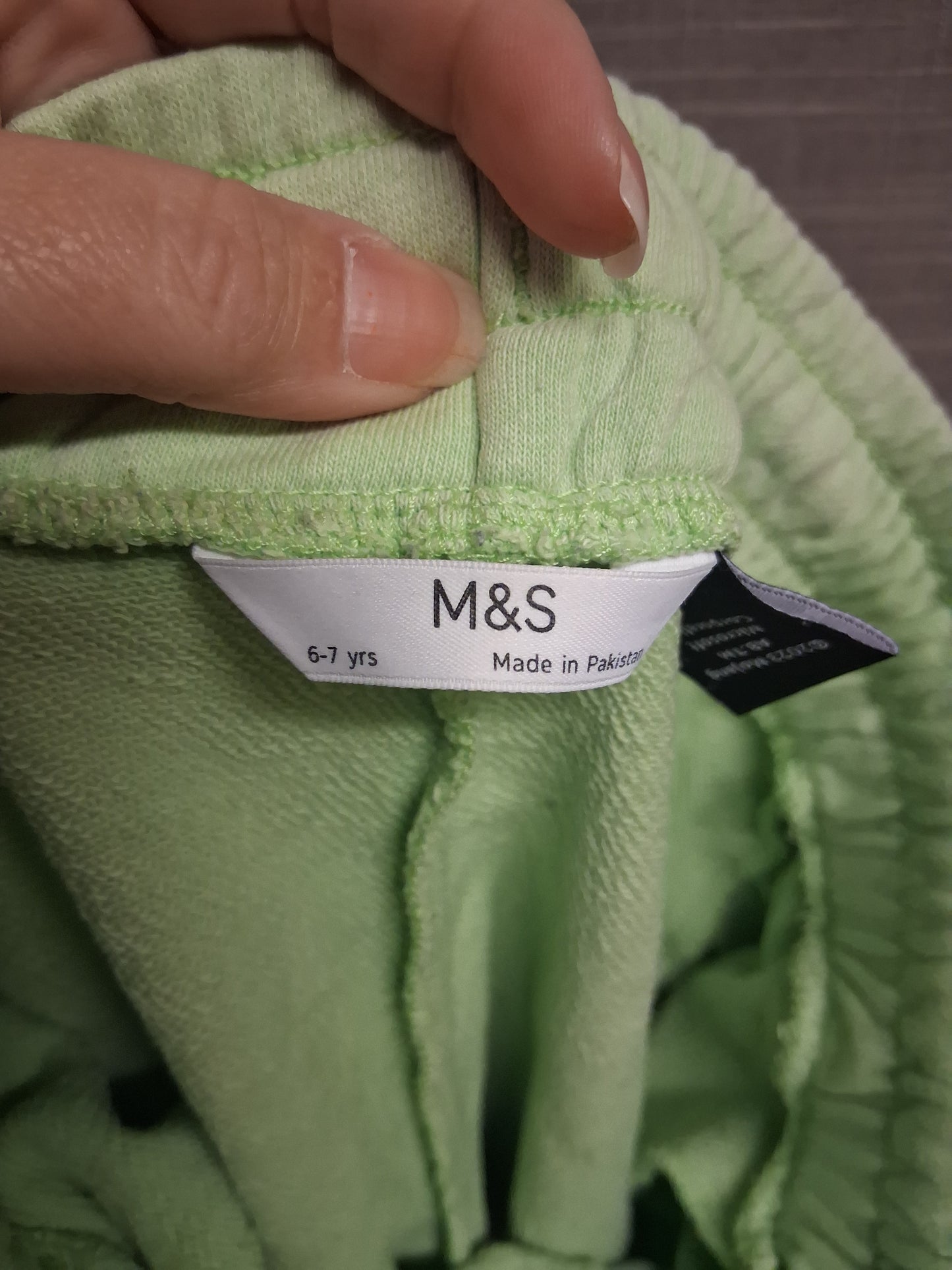 Marks and Spencer Shorts Minecraft Theme Lime Green Jersey Age 6-7 Years