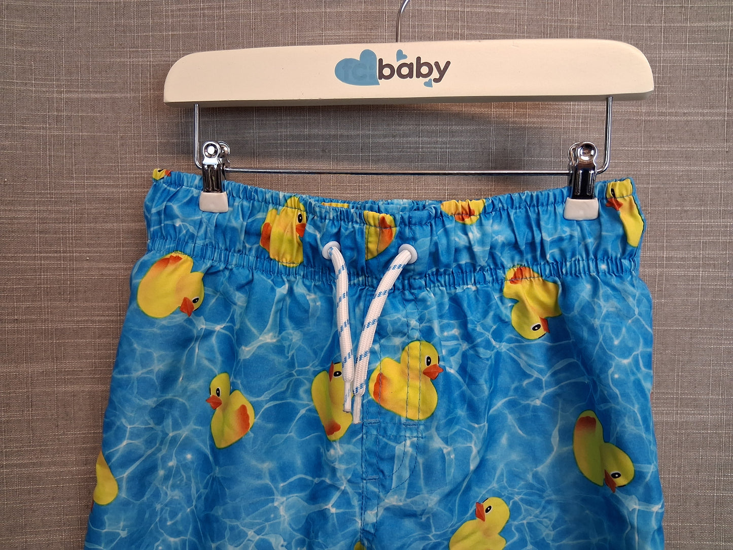 Primark Boys Swim Shorts Blue Duck Print Age 4-5 Years
