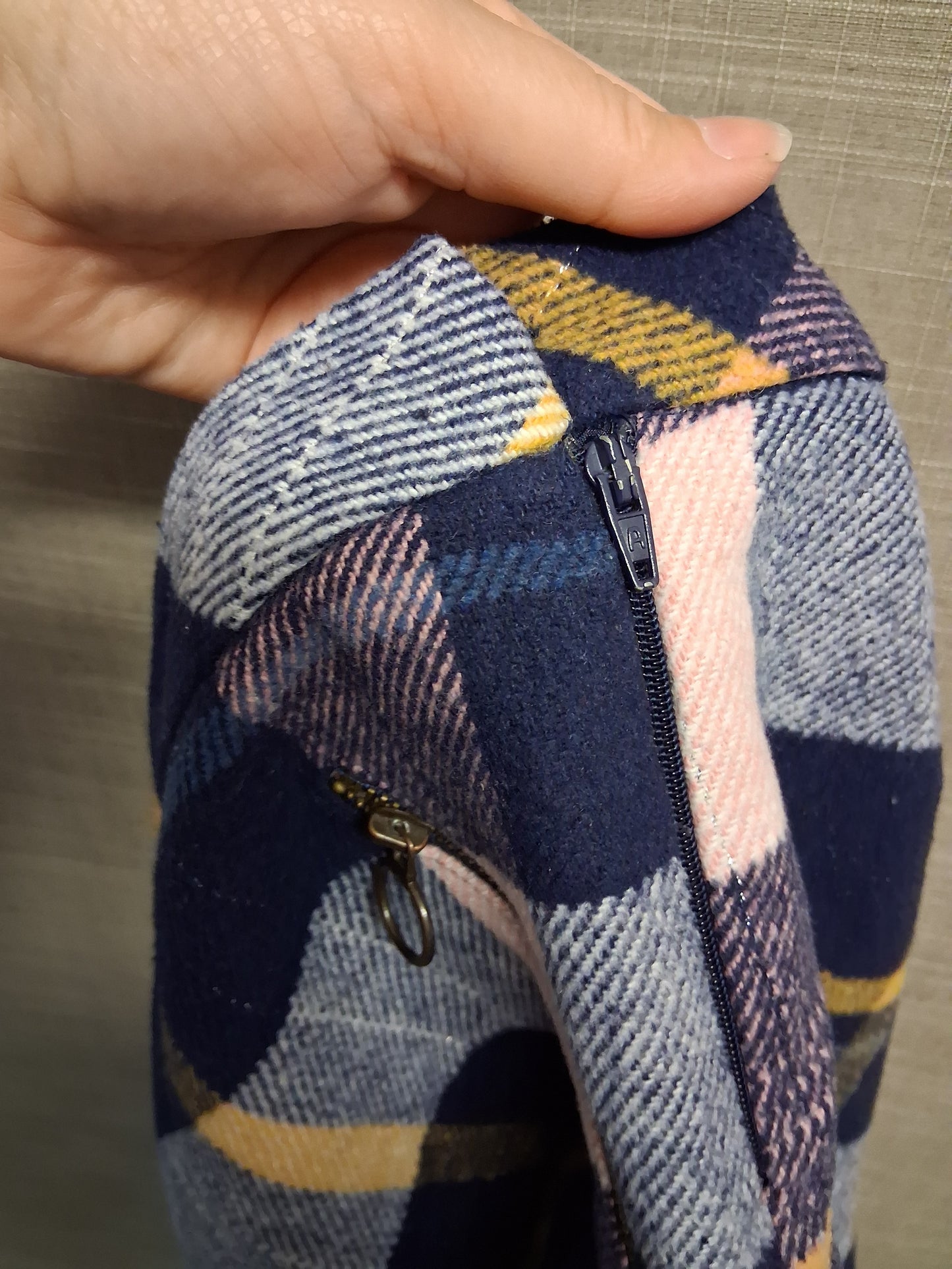Nutmeg Blue Check Short Skirt Age 8-9 Years Zip Detail