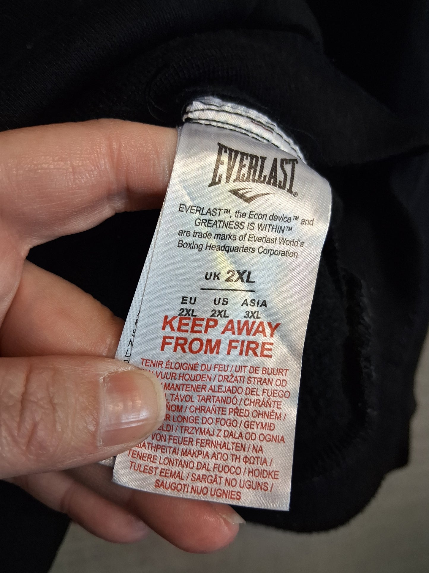 Everlast Boys Black Hoodie Jumper Age 15-16 Years