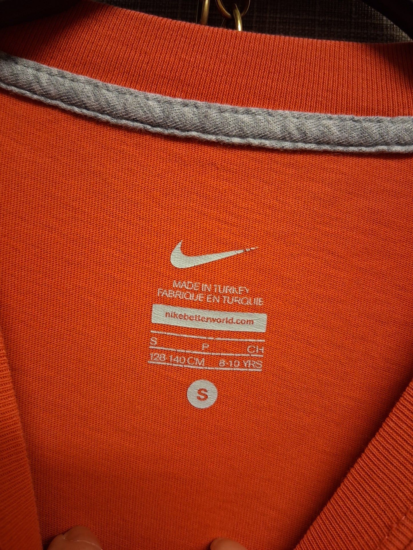 Nike Boys Red T-Shirt Short Sleeve Large Tick Print Age 8-10 Years