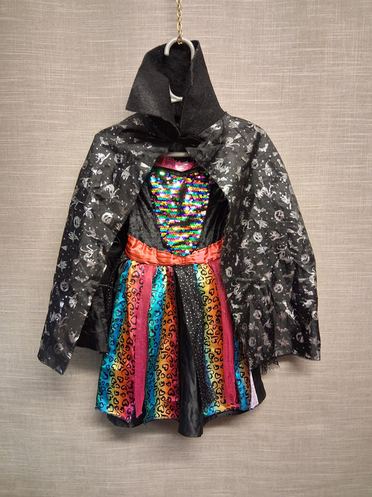 Morrisons Girls Halloween Costume Witch Multicolour with Cape Age 3-4 Years