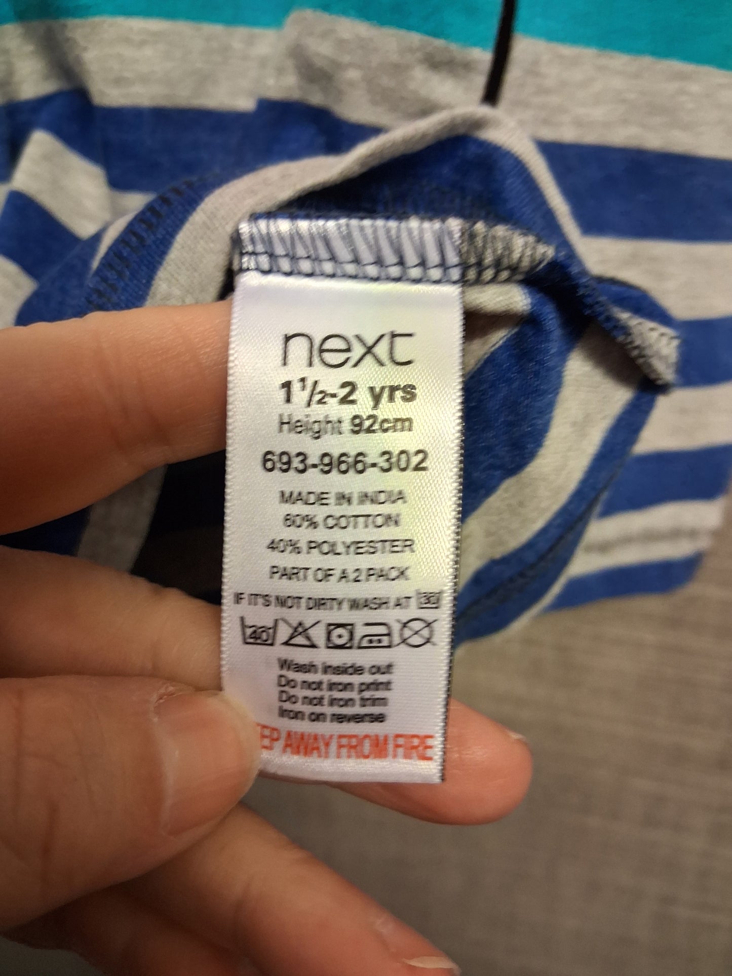 Next Boys Multicolour Striped Long Sleeve T-Shirt Age 18-24 Months