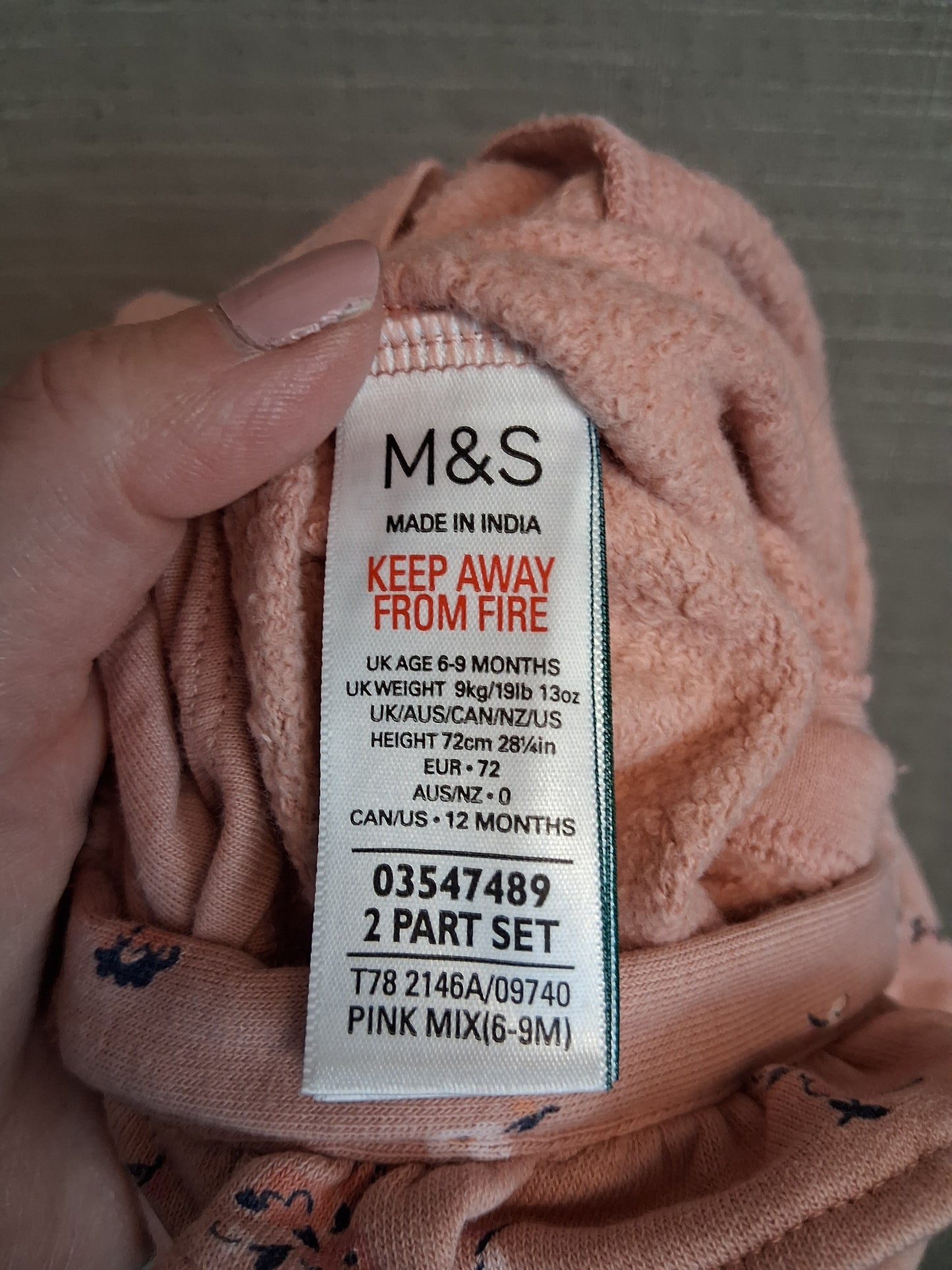 Marks and Spencer Girls Pink Floral Romper Dungarees Age 6-9 Months