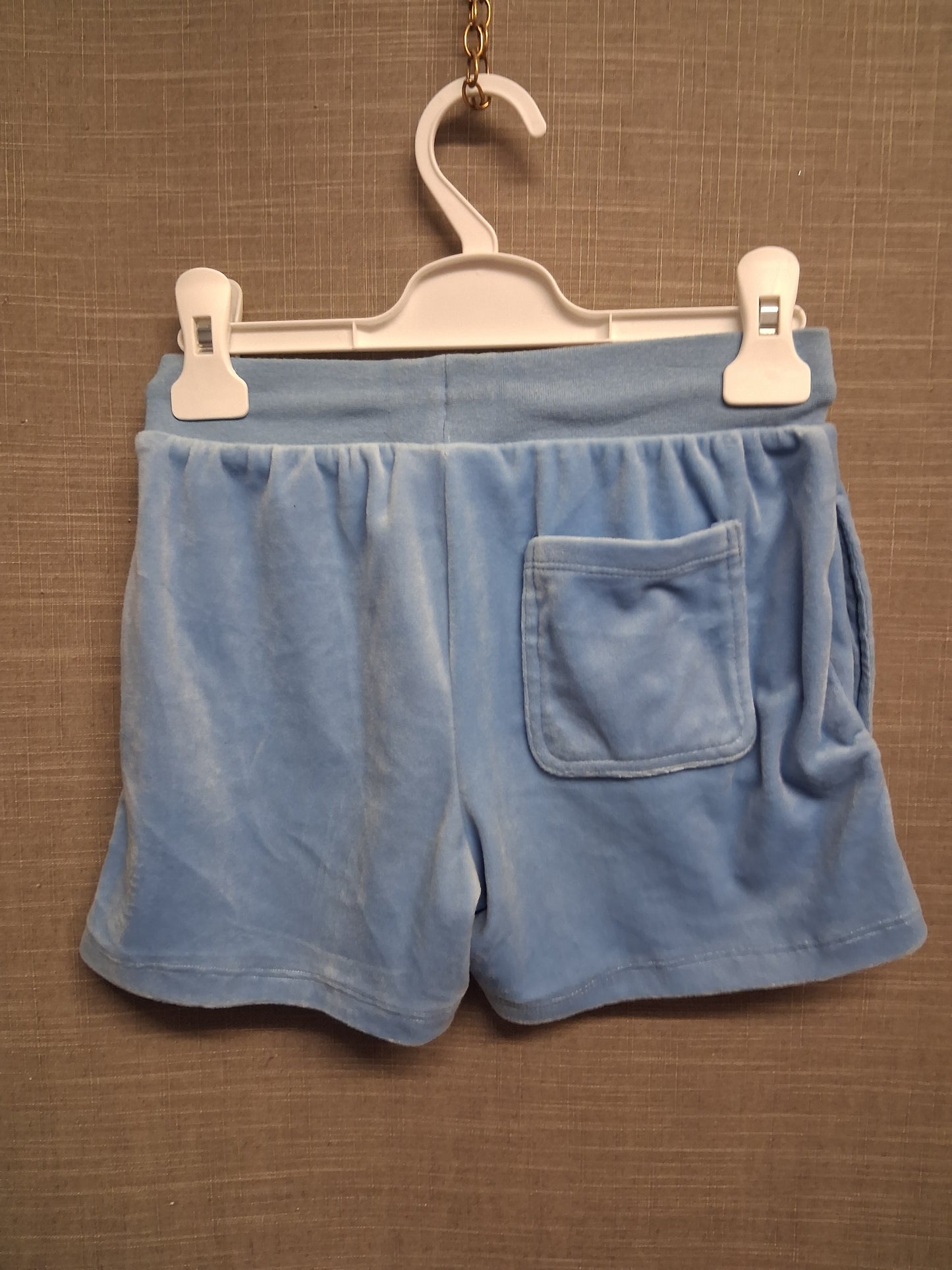 Juicy Couture Girls Powder Blue Velour Shorts Age 9-10 Years