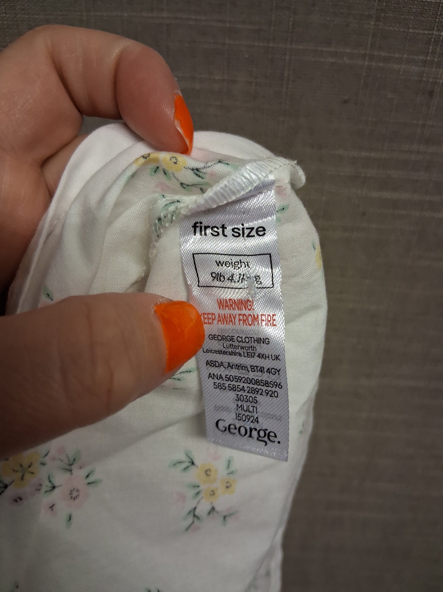 George Girls White Floral A Line Dress Age First Size