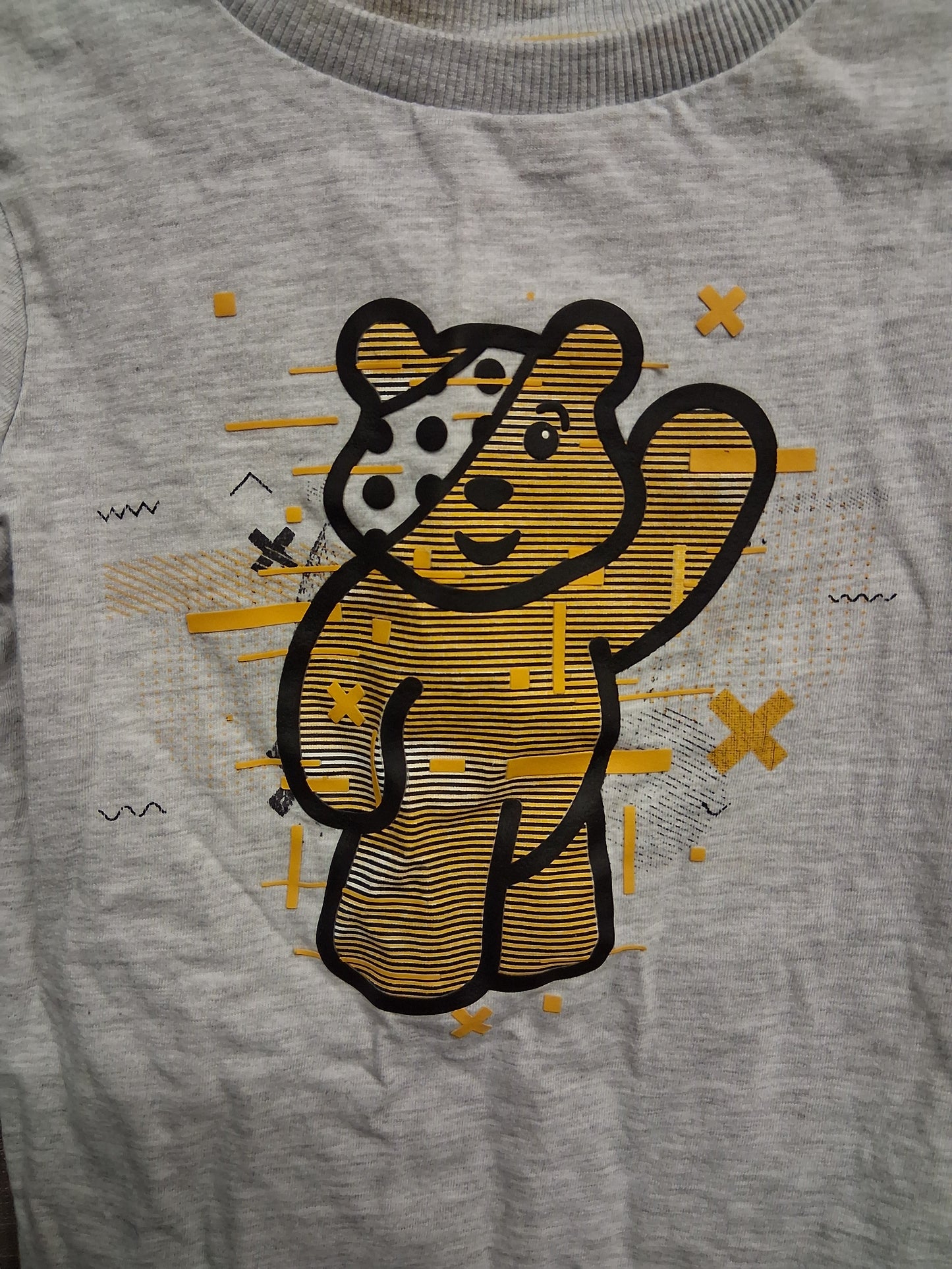 George Unisex "Pudsey" Children in Need Grey Long Sleeve T-Shirt Age 18-24 Months