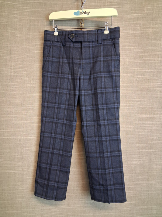 Next Boys Blue Check Smart Trousers Age 5 Years