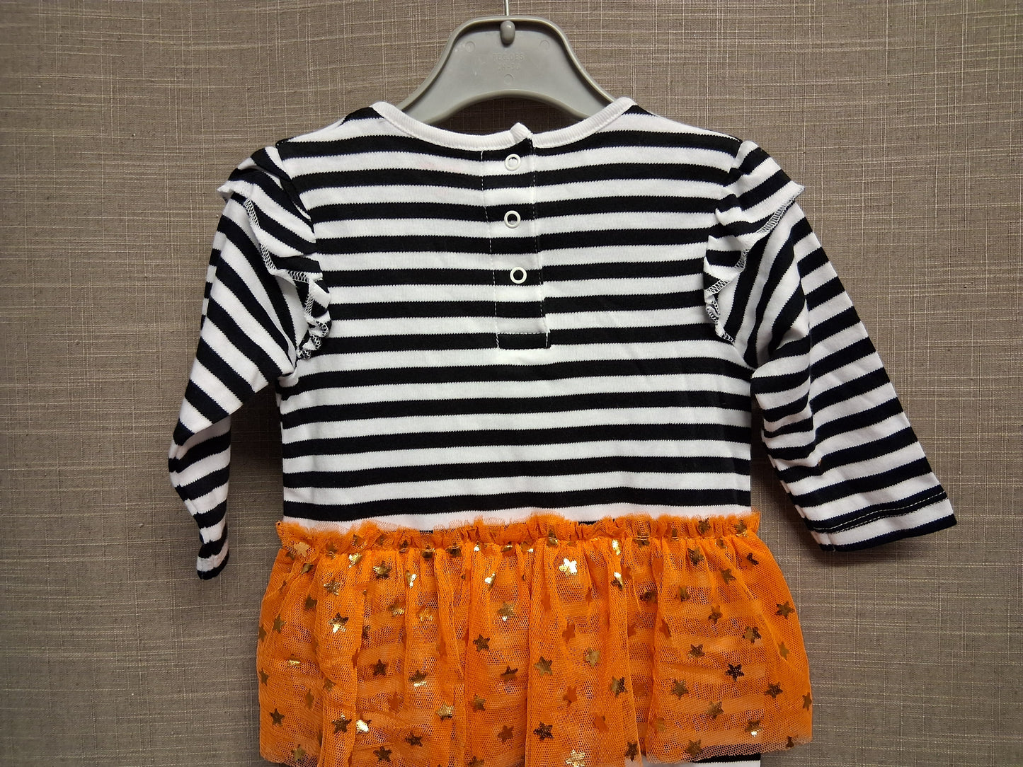 Hallowscream Girls Sleepsuit Halloween Black White Striped Age 0-3 Months New