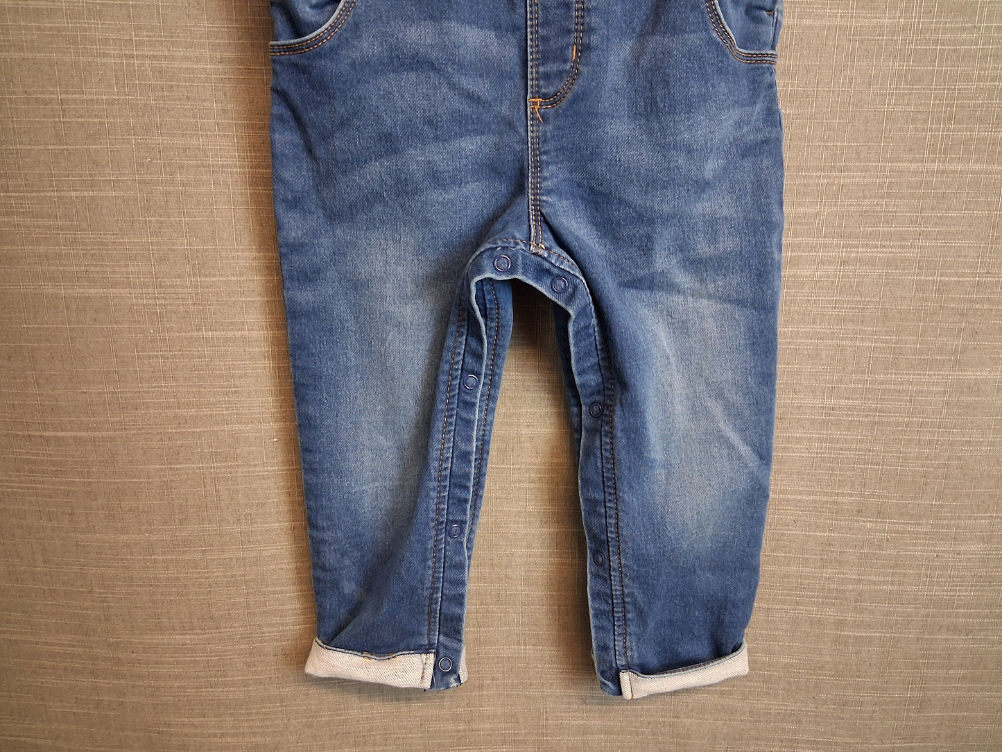 Primark Girls Blue Denim Dungarees Age 18-24 Months