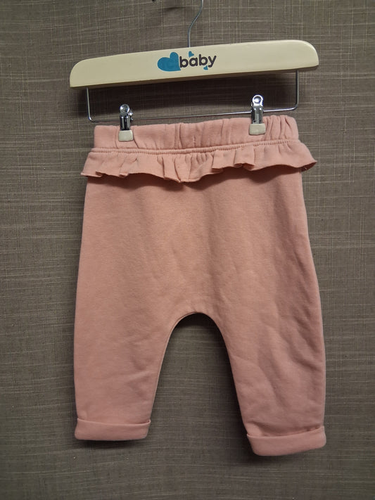 Matalan Girls Pink Joggers Frill Waist Age 0-3 Months Like New