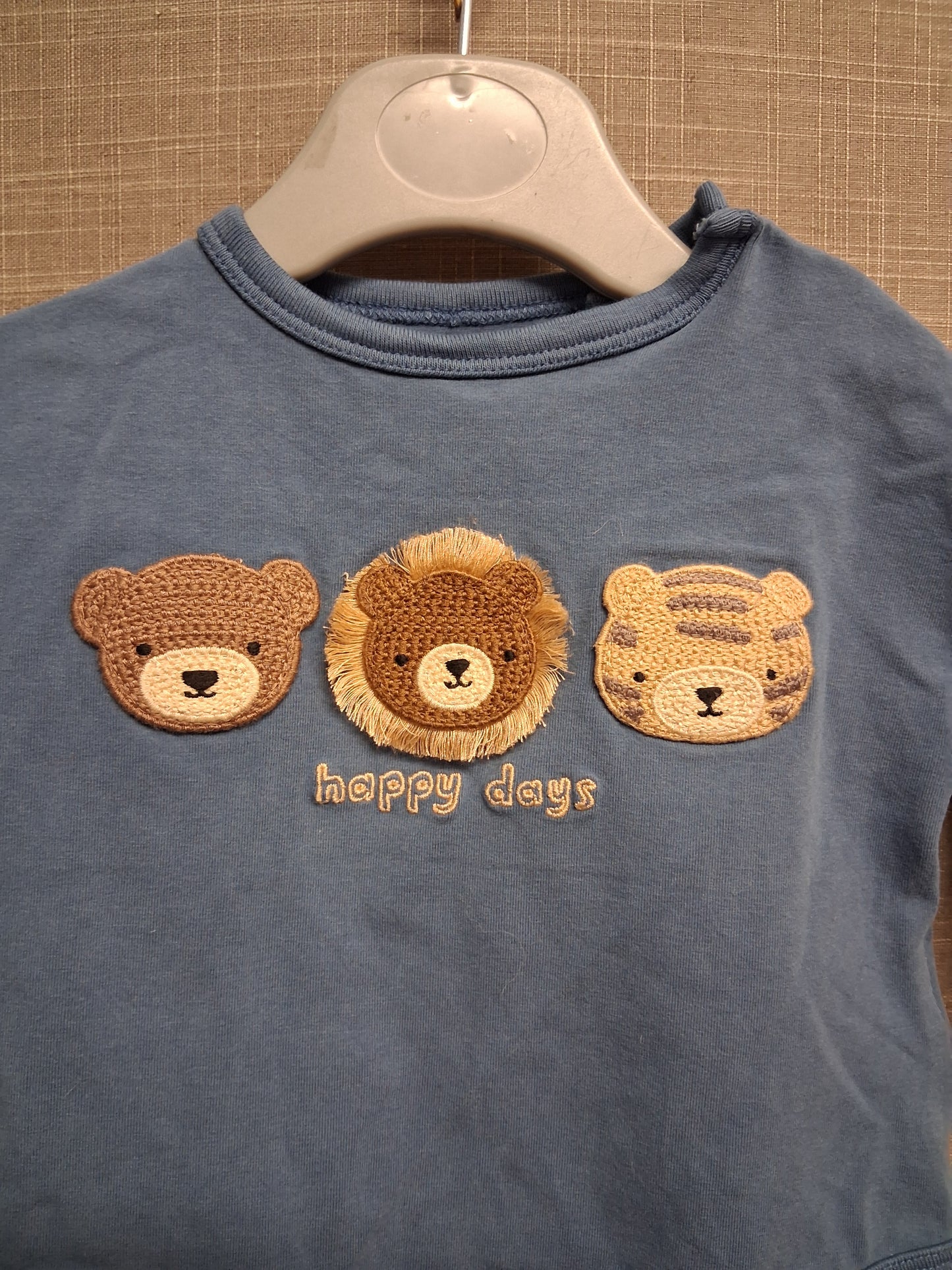 Next Boys Blue Long Sleeve Jersey T-Shirt Age 0-3 Months