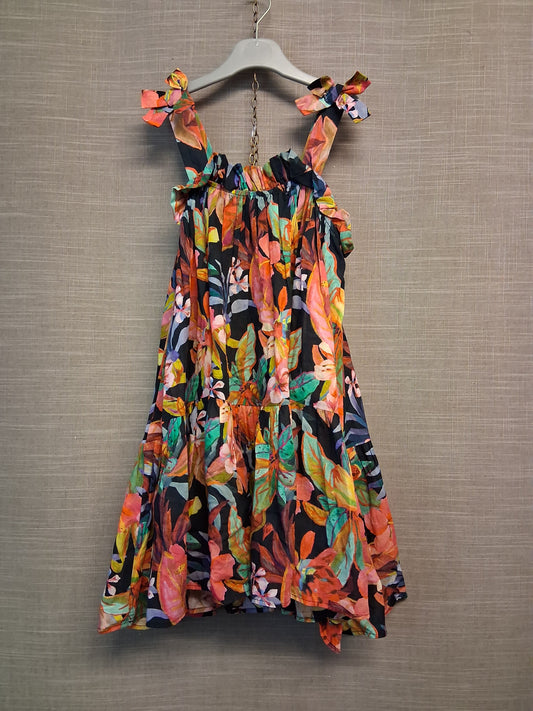 Next Girls Multicolour Floral Sleeveless A Line Dress Age 6 Years