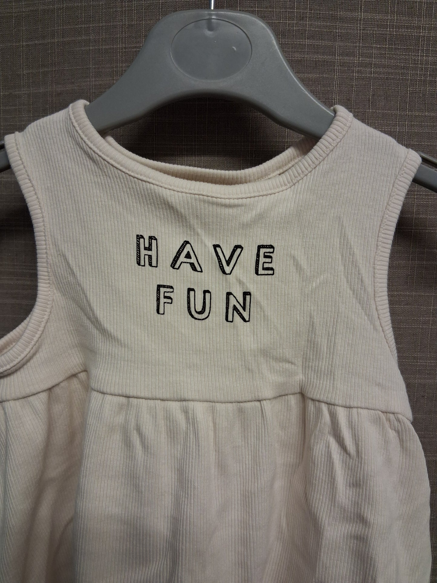 Next Girls Cream Sleeveless Jersey T-Shirt Age 9-12 Months