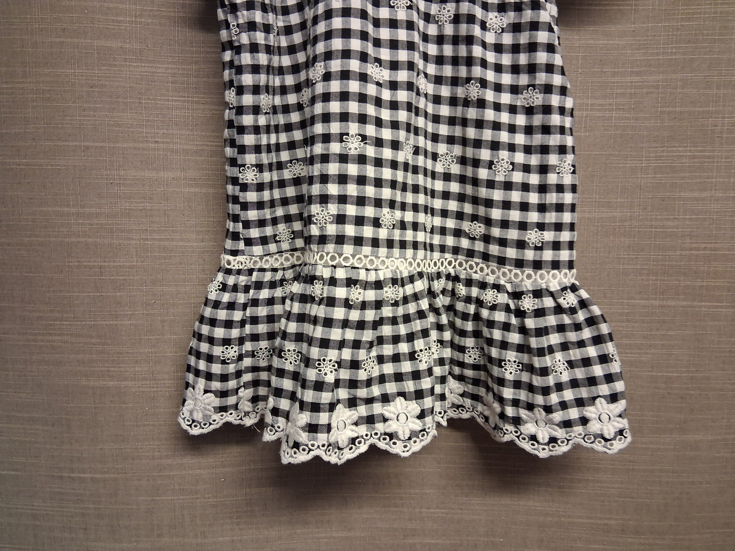 River Island Girls Black White Gingham Dress Age 3-4 Years