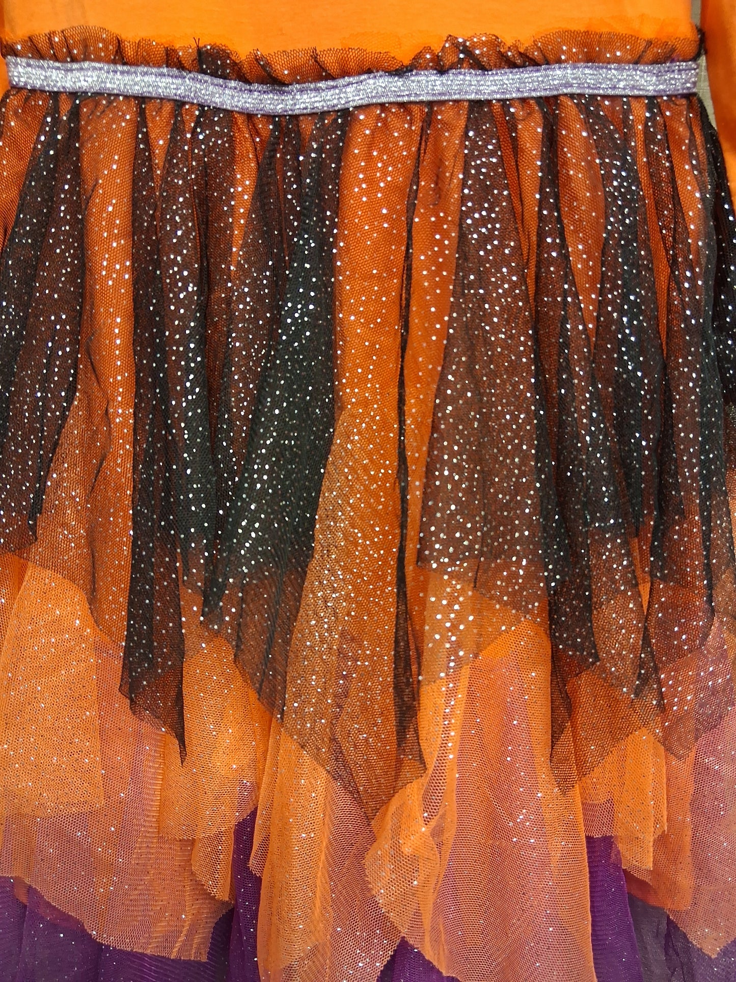 Primark Halloween Pumpkin Orange Multicolour Long Sleeve Dress Age 5-6 Years