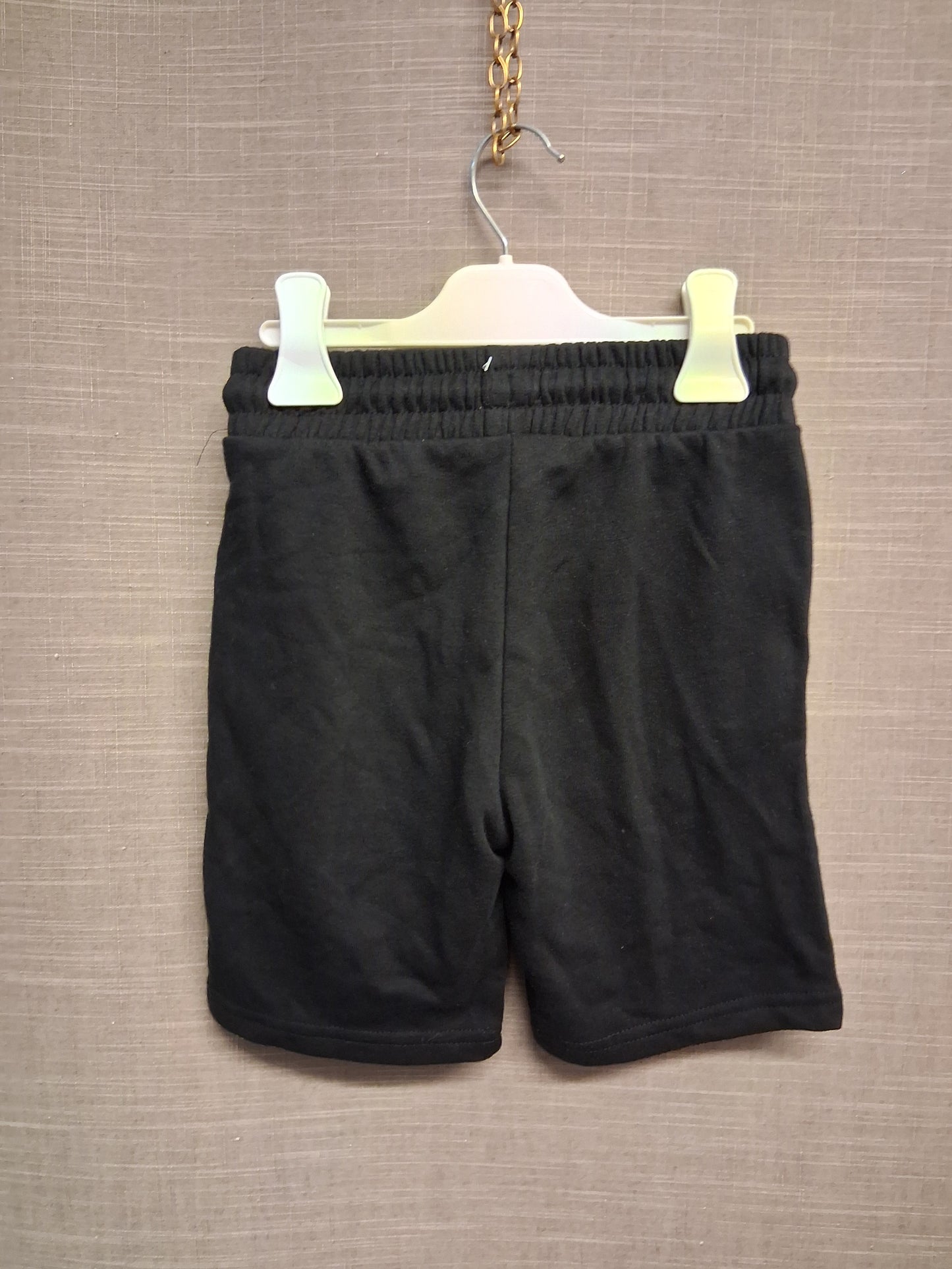 F&F Black Jersey Jogger Shorts Elastic Waist Age 5-6 Years
