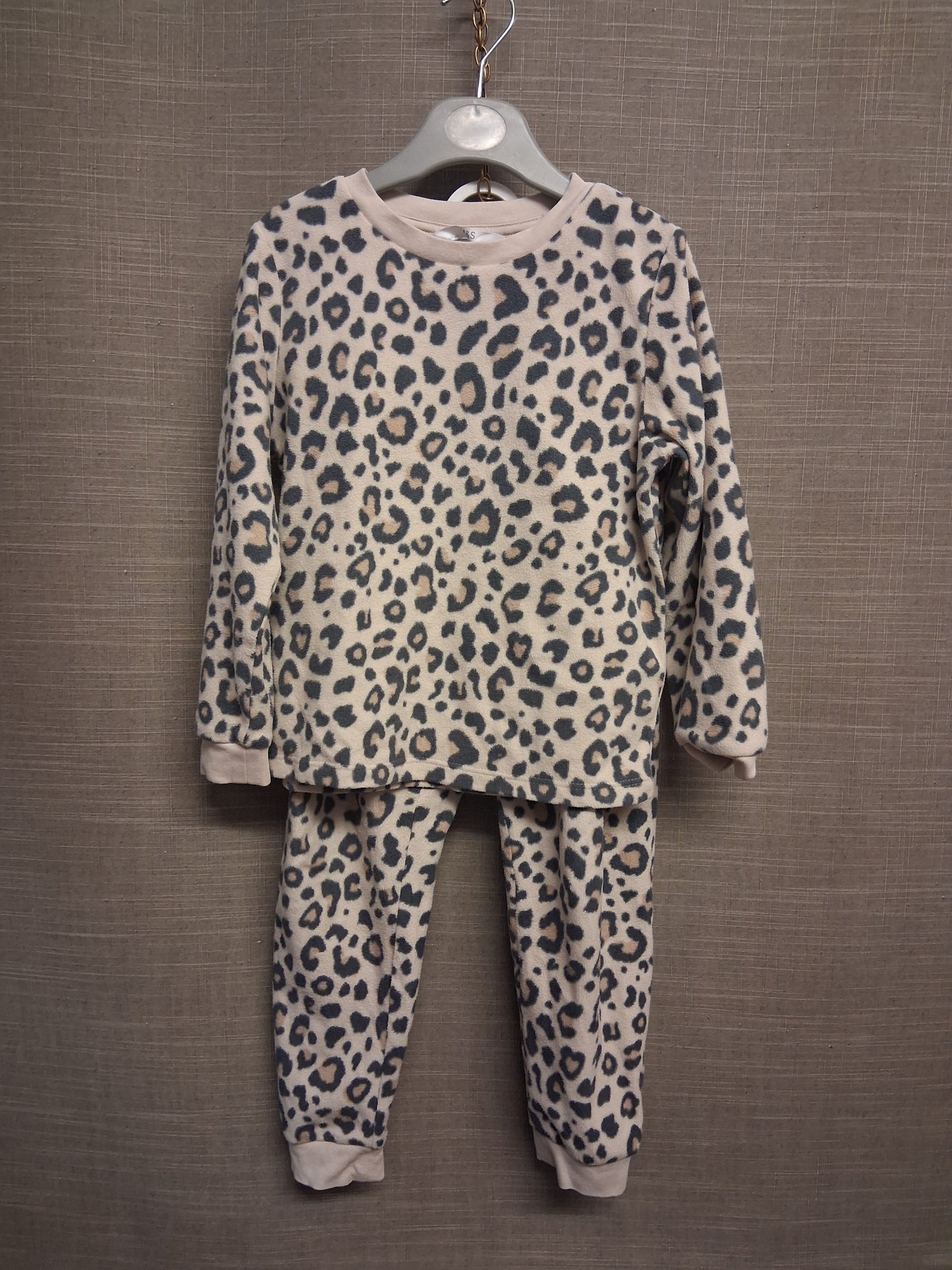 Marks and Spencer Girls Animal Print Fleece 2 Piece PJs Pyjamas Set Age 4-5 Years