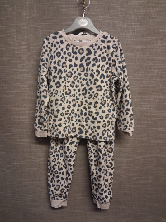 Marks and Spencer Girls Animal Print Fleece 2 Piece PJs Pyjamas Set Age 4-5 Years