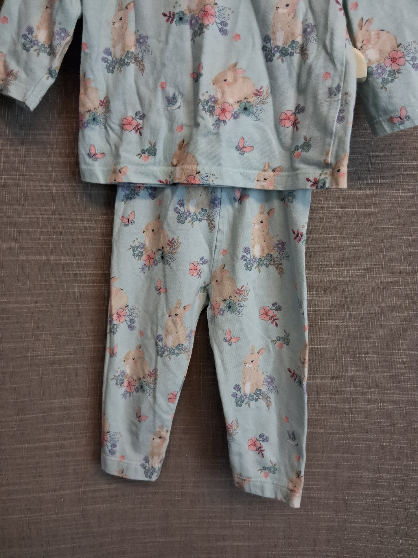Nutmeg Girl Easter Bunny Theme Pyjamas PJs Set Age 6-9 Months
