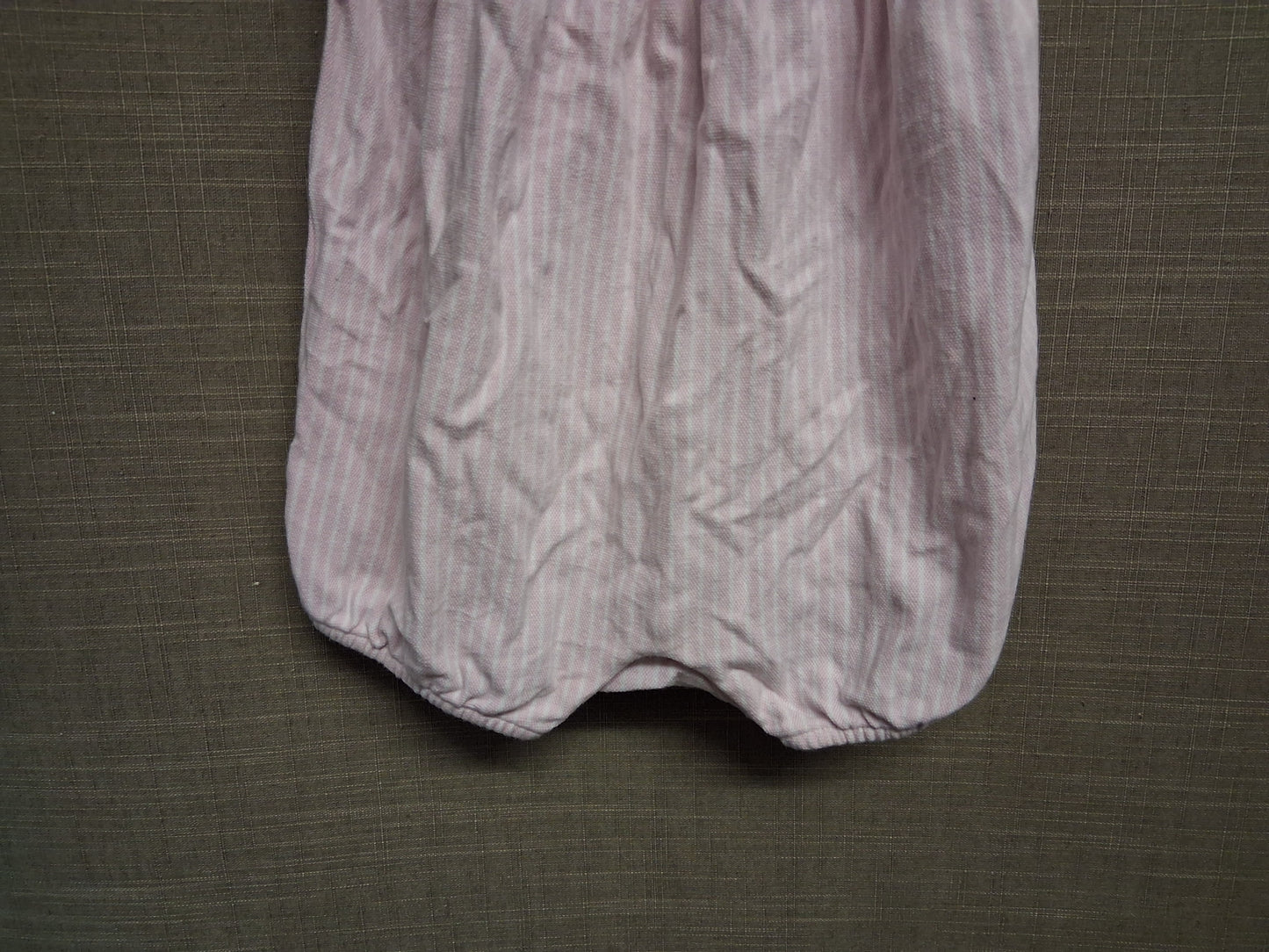 Ralph Lauren Girls Pink White Striped Frilly Romper Age 12-18 Months