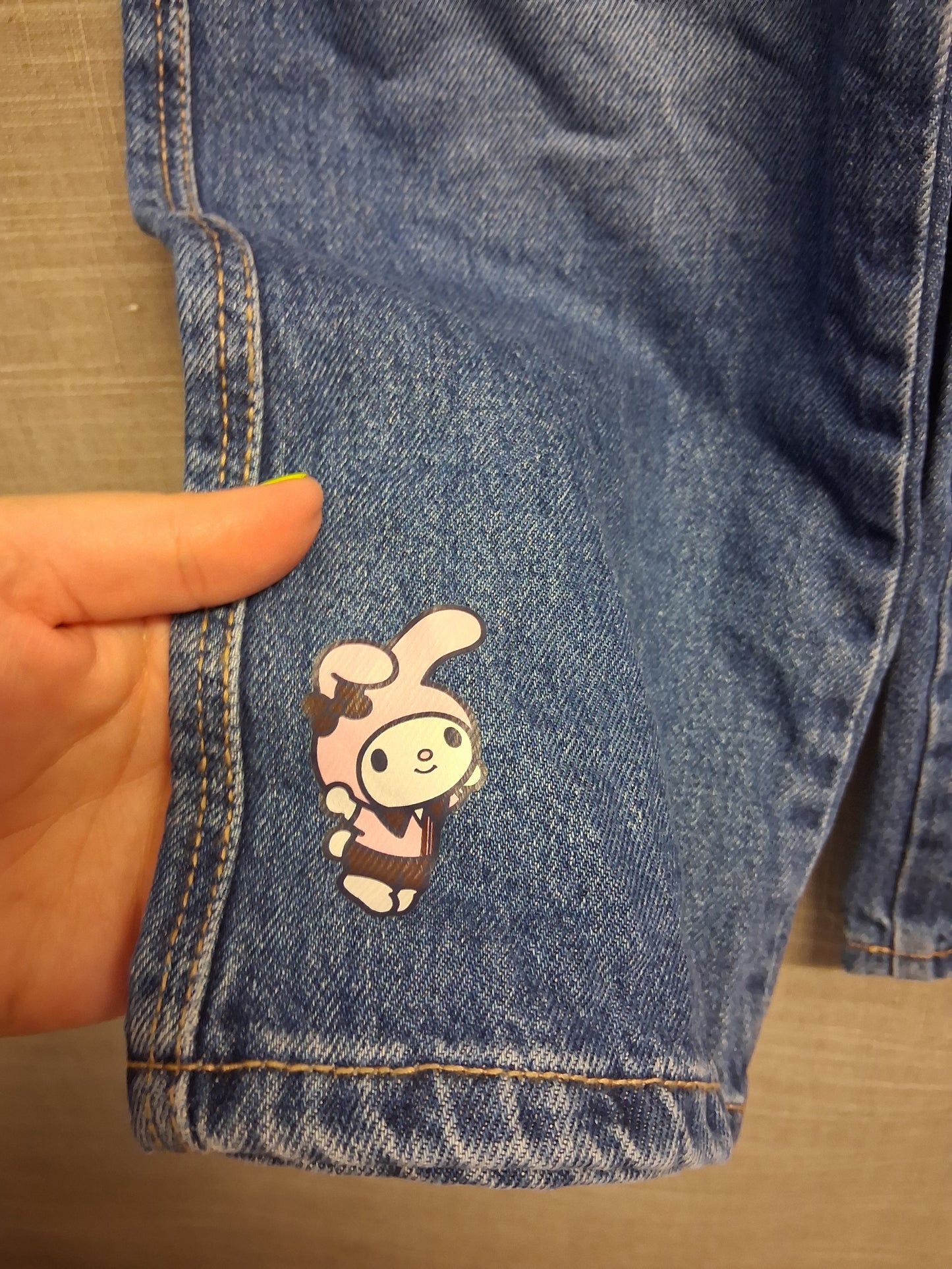 Primark Hello Kitty Blue Denim Wide Leg Jeans Age 6-7 years