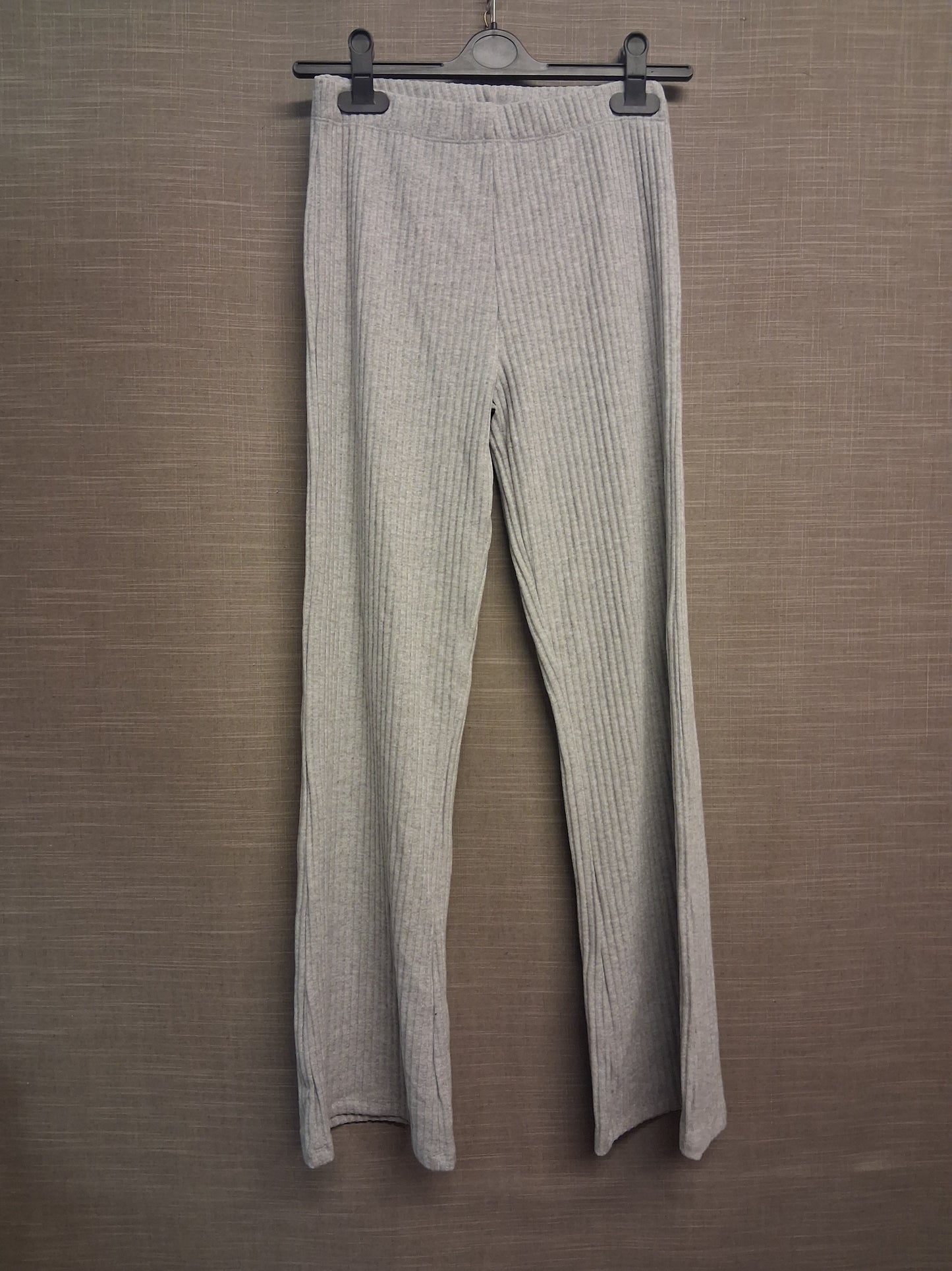 F&F Leggings Girls Grey Ribbed Slight Bootcut Age 14-15 Years