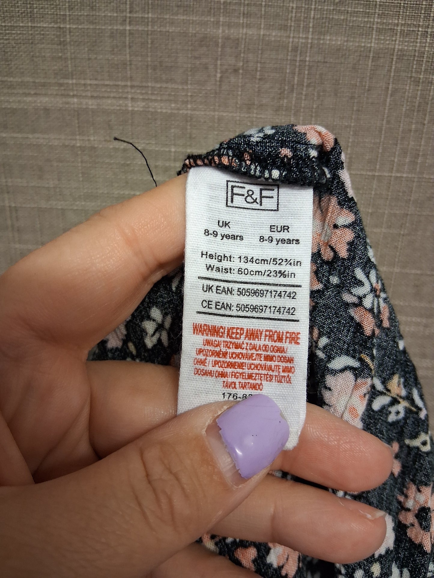 F&F Girls Floral Multicolour RaRa Skirt Age 8-9 Years