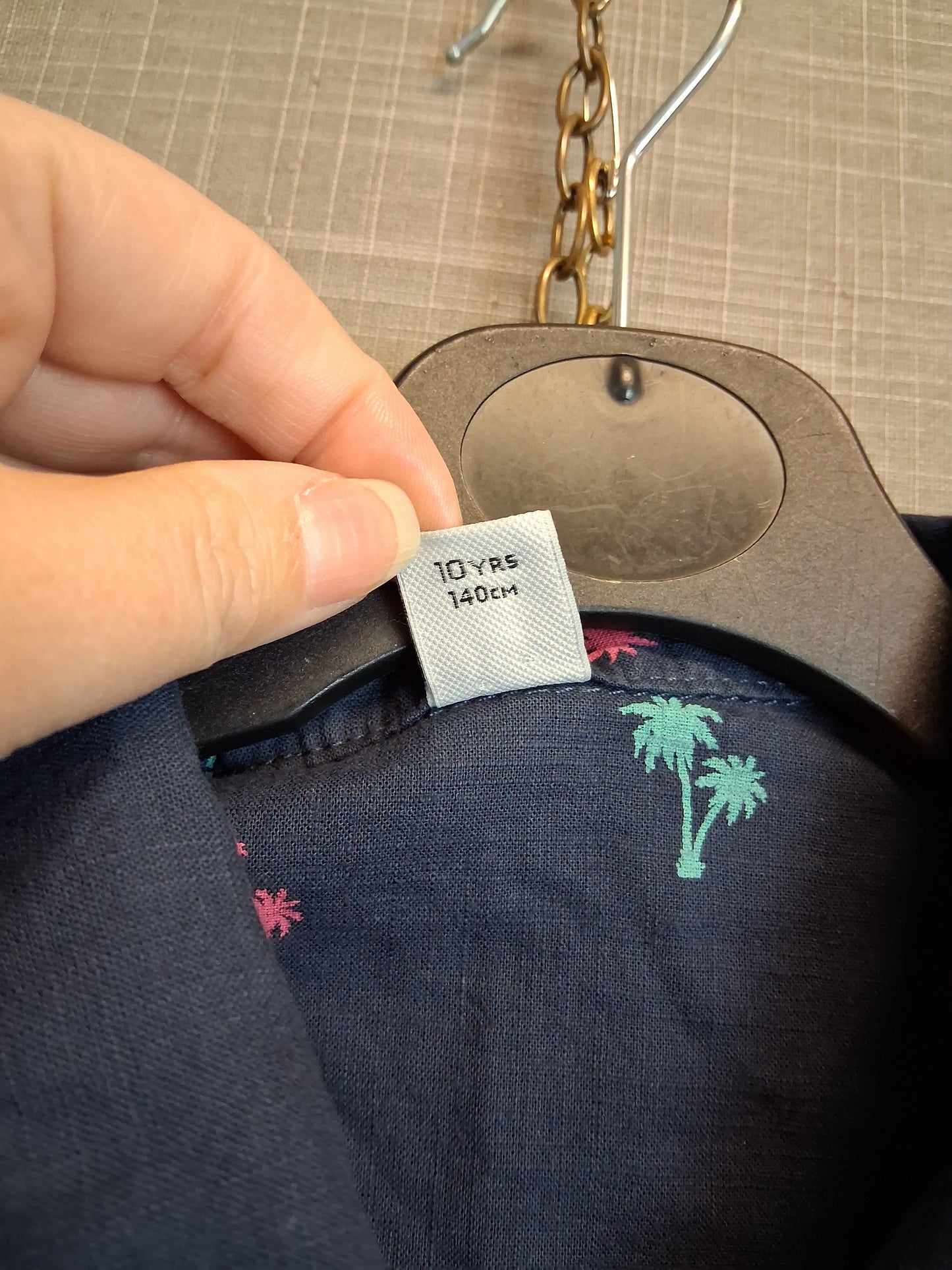 TU Boys Blue Palm Tree Short Sleeve Shirt Age 10 Years