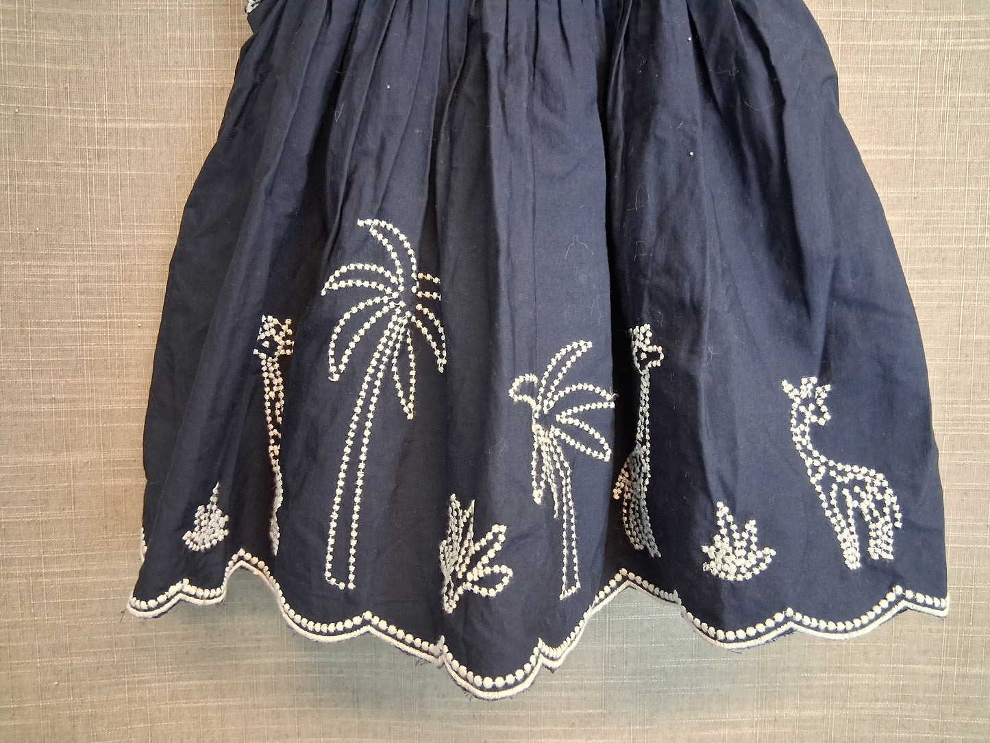 Next Girls Navy Embroidered Dress Age 3-6 Months New