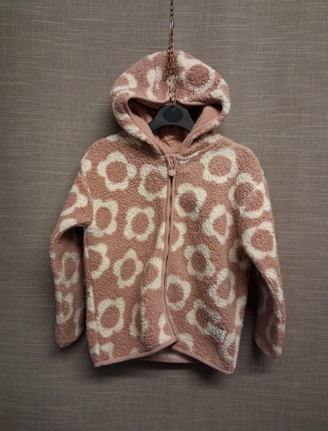 George Girls Pink Floral Fleece Full Zip Jacket Age 6-7 Years