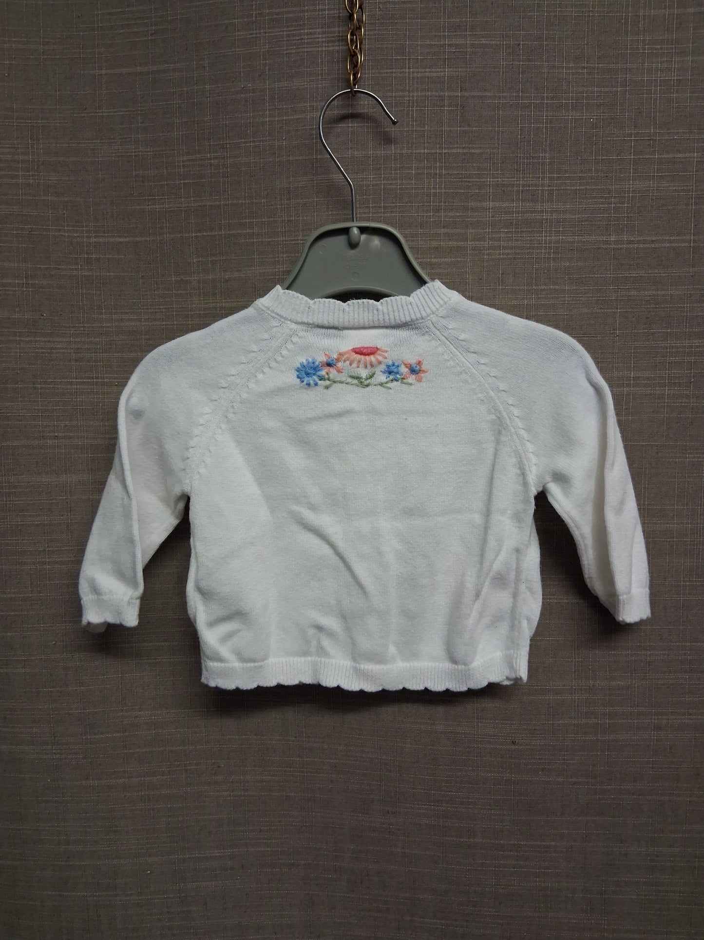 Next Girls White Floral Embroidered Knitted Cardigan Age 0-3 Months