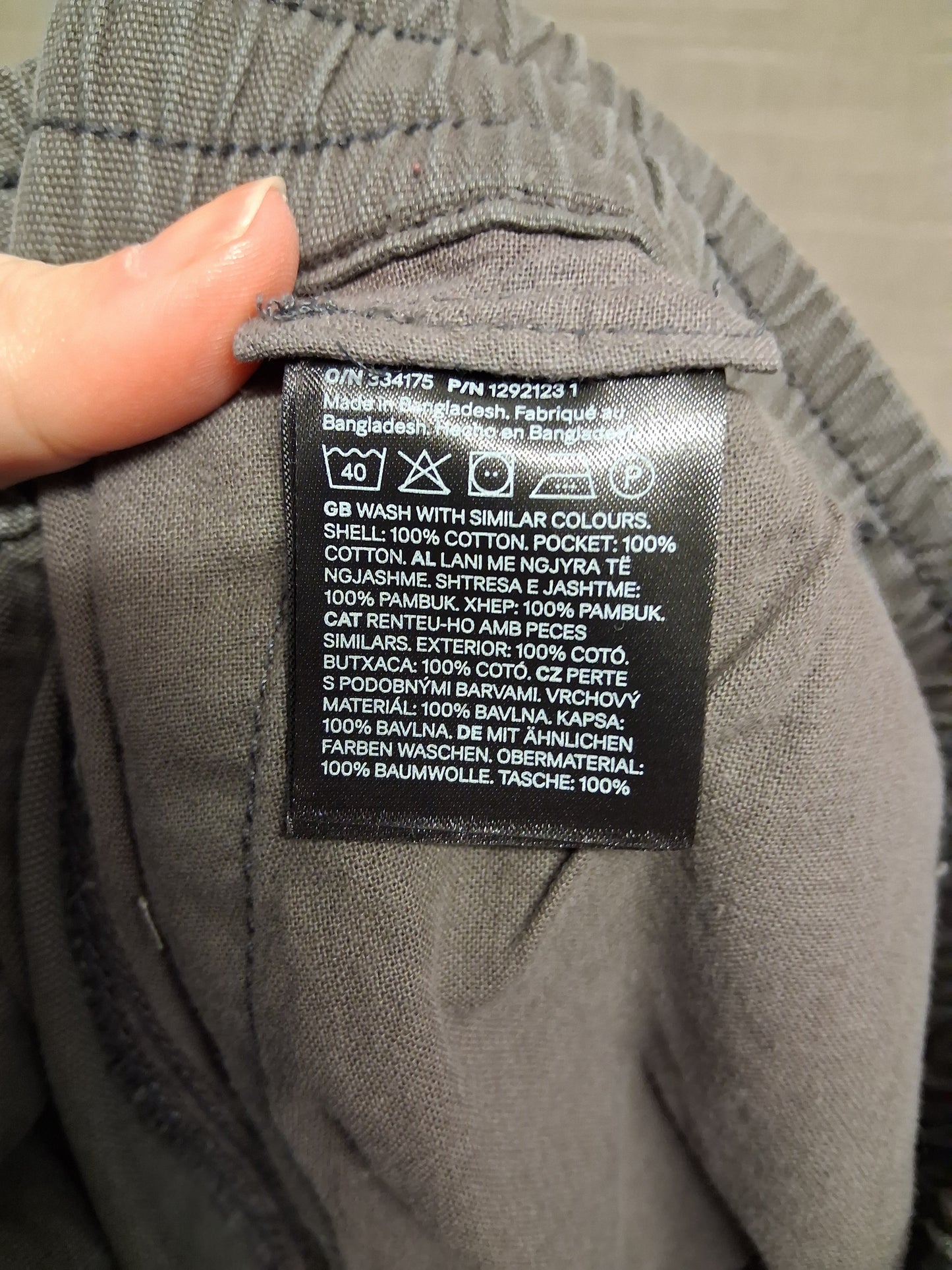 H&M Grey Cotton Chino Short Age 10-11 Years New