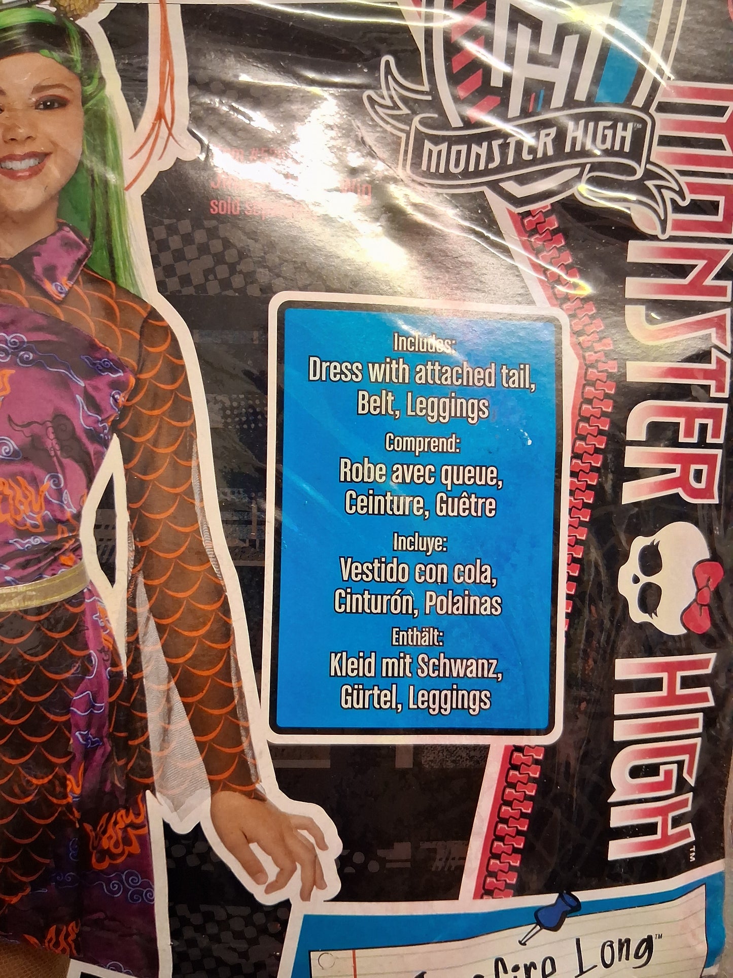 Monster High Scaris City of Frights Jinafire Long Fancy Dress Costume Age 5-7 Years New