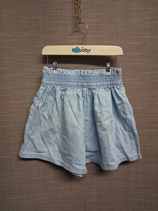 Next Girls Elastic Waist Blue Lightwash Denim Shorts Age 7 Years