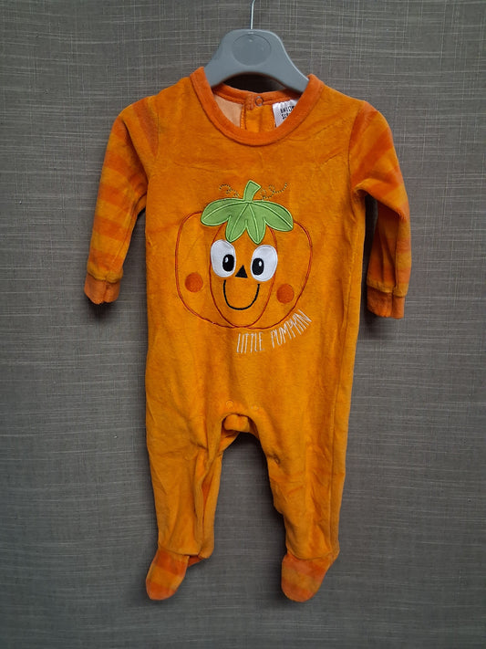 Hallowscream Baby Sleepsuit Romper Pumpkin Theme Orange Age 3-6 Months